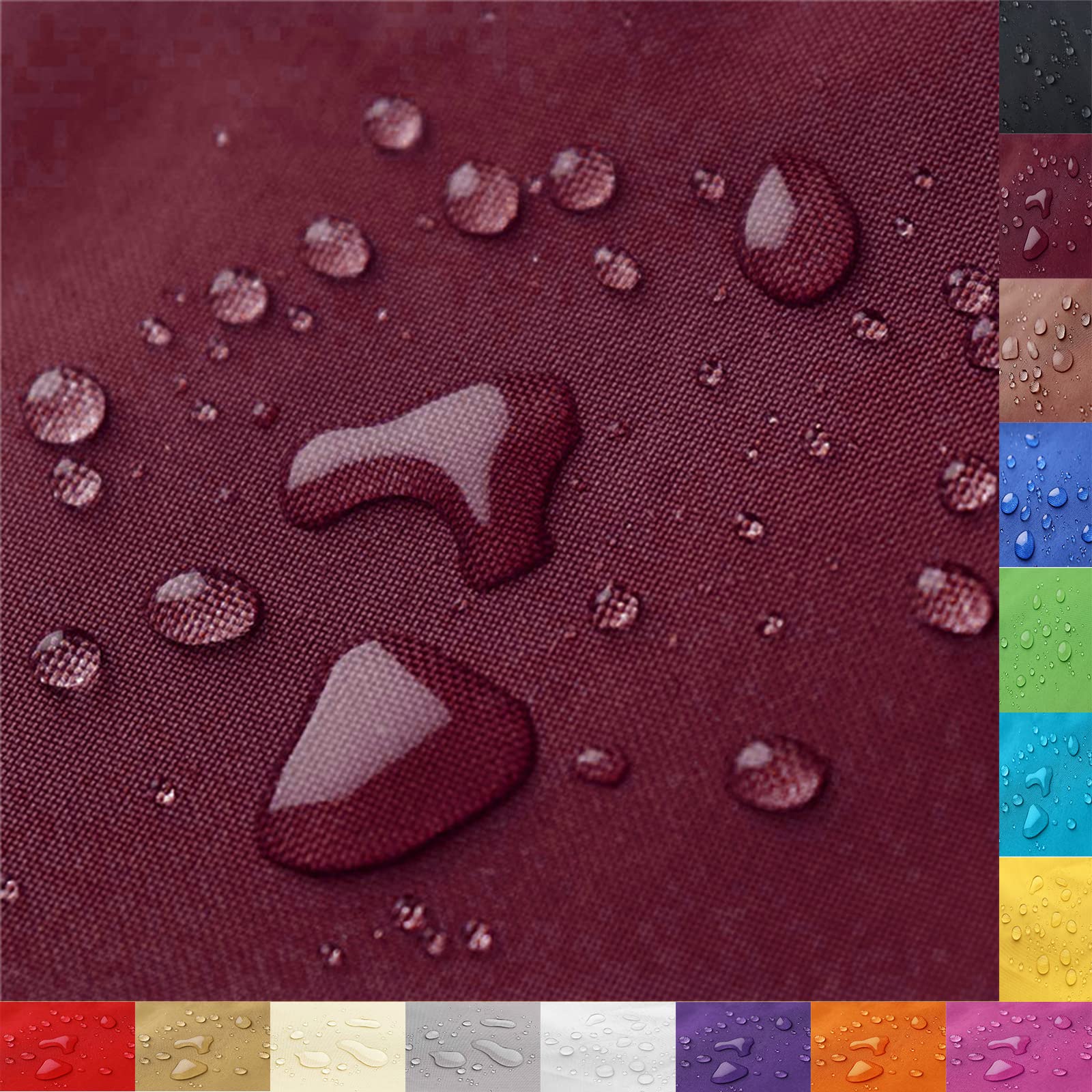 ZHhan Waterproof Polyester Fabric, 12,000 mm Water Column, 50 cm Wide, Quantity = Meter, Measured by The Meter, Waterproof, Tear-Resistant, Durable, Outdoor Fabric,（Wine，0.5m） — image 1