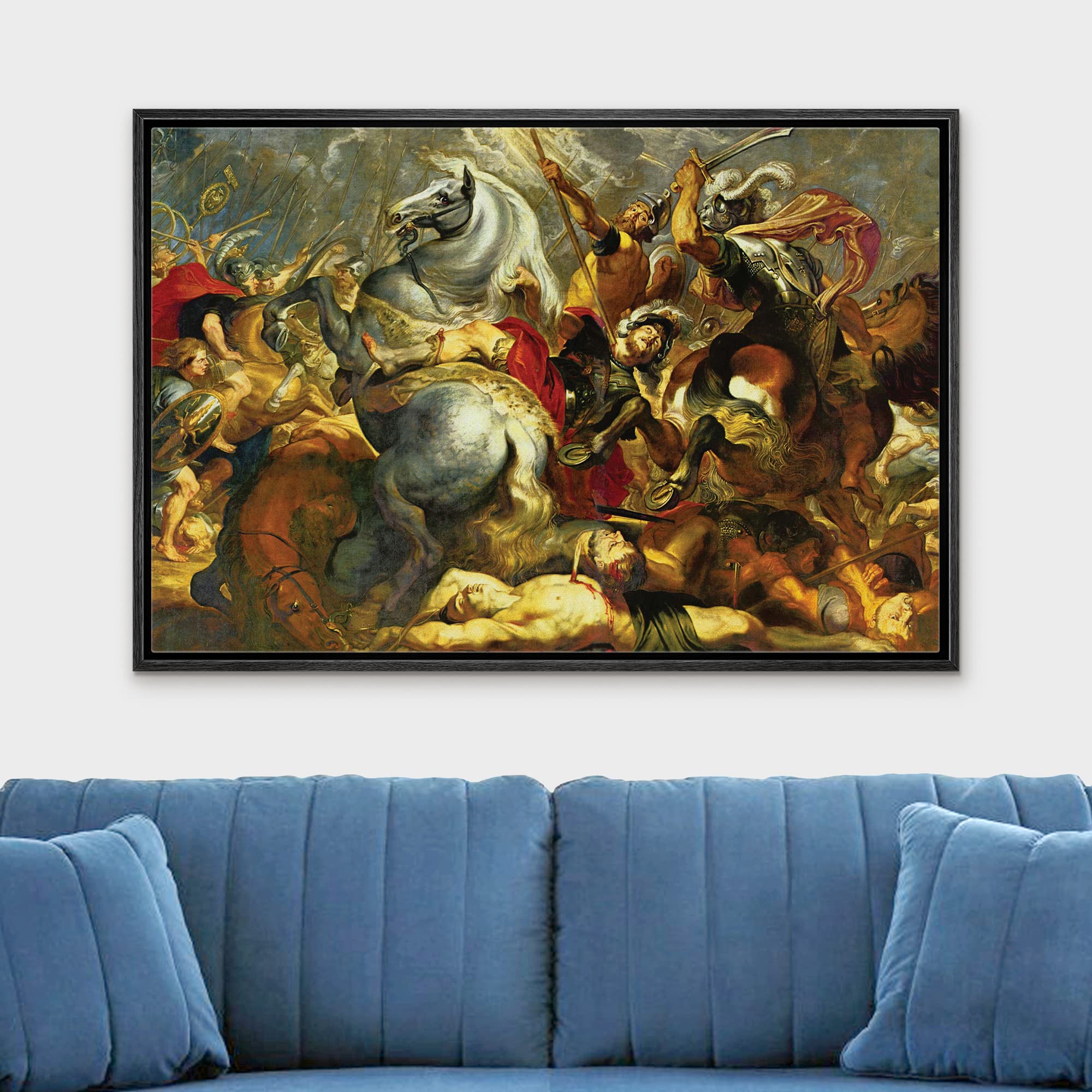 wall26 Oil Painting of Victory and Death of The Consul Decius Mus at The Battle by Peter Paul Rubens Baroque Style-Catholic Framed Canvas Art Home Art - 16
