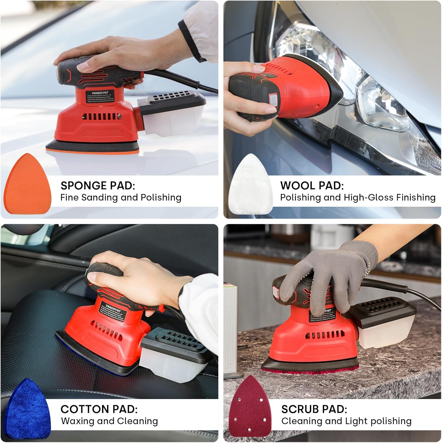 Vkndoynt ディテール サンダー 12,000 OPM ミニ電動サンダー 集塵機付き 1.1Amp パワーマウスサンダー サン