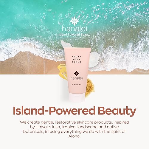 Miniatura 8 de Hanalei, exfoliante corporal vegano, sin crueldad y sin parabenos: exfoliante hidratante para el cuidado de la piel seca y el cuerpo por Hanalei,