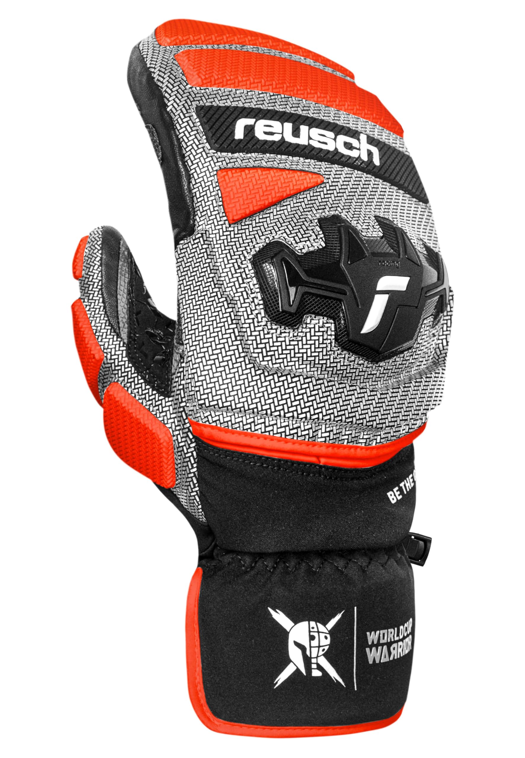 Reusch Worldcup Warrior GS Mitten – rękawiczki unisex Racing ze wzmocnieniem Primaloft Gold, Kevlar, wyściółka palców, kozia skóra, wodoodporne, wiatroszczelne, ergonomiczne, dla profesjonalistów w