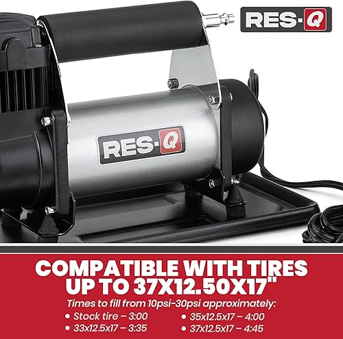 Miniatura 6 de RES-Q Compresor de aire portátil de 30 amperios, atrae 30 amperios, motor magnético permanente de 12 voltios, ciclo de trabajo del 33% a 100 psi,