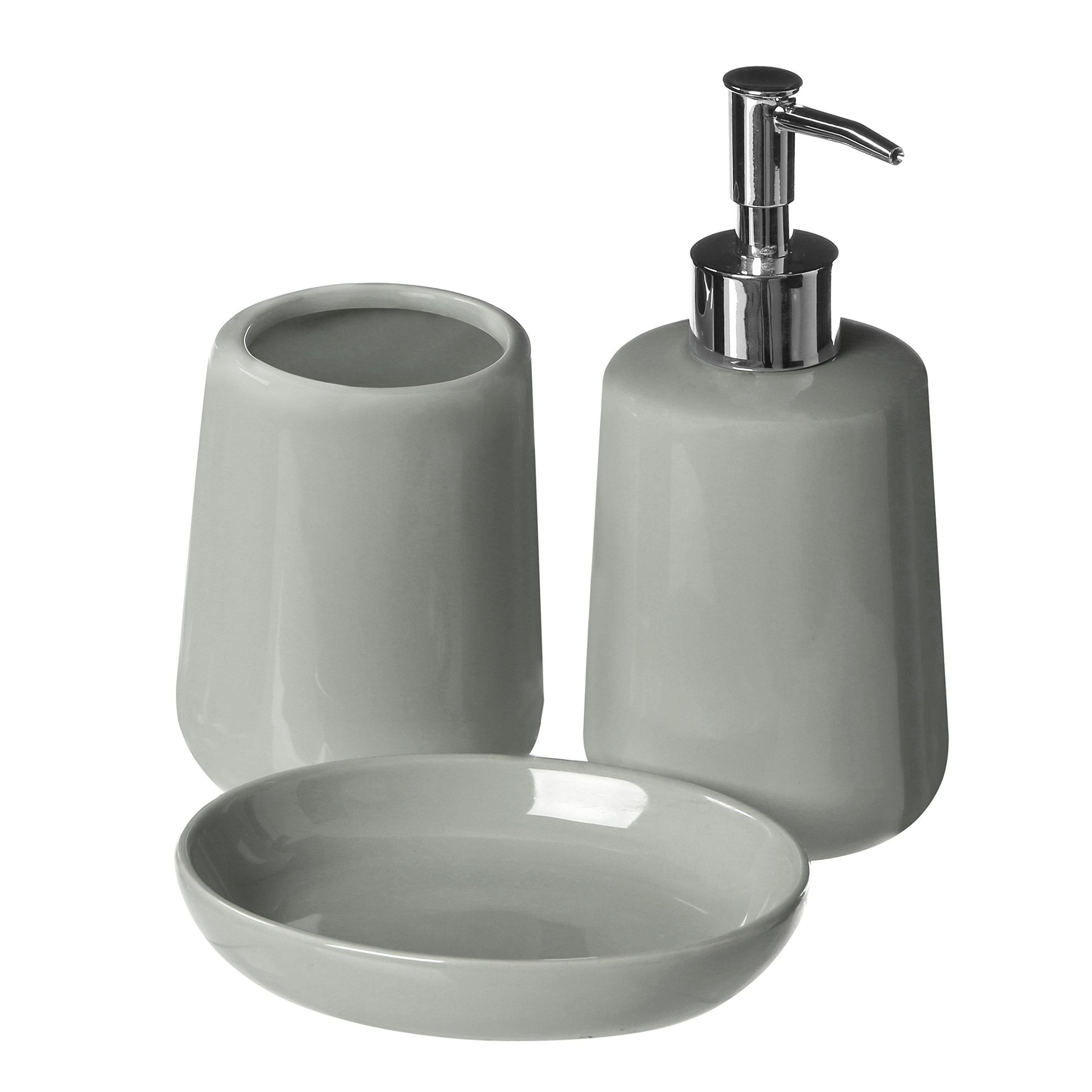 Premier Grey Housewares Moon Bathroom Set, 3-Piece