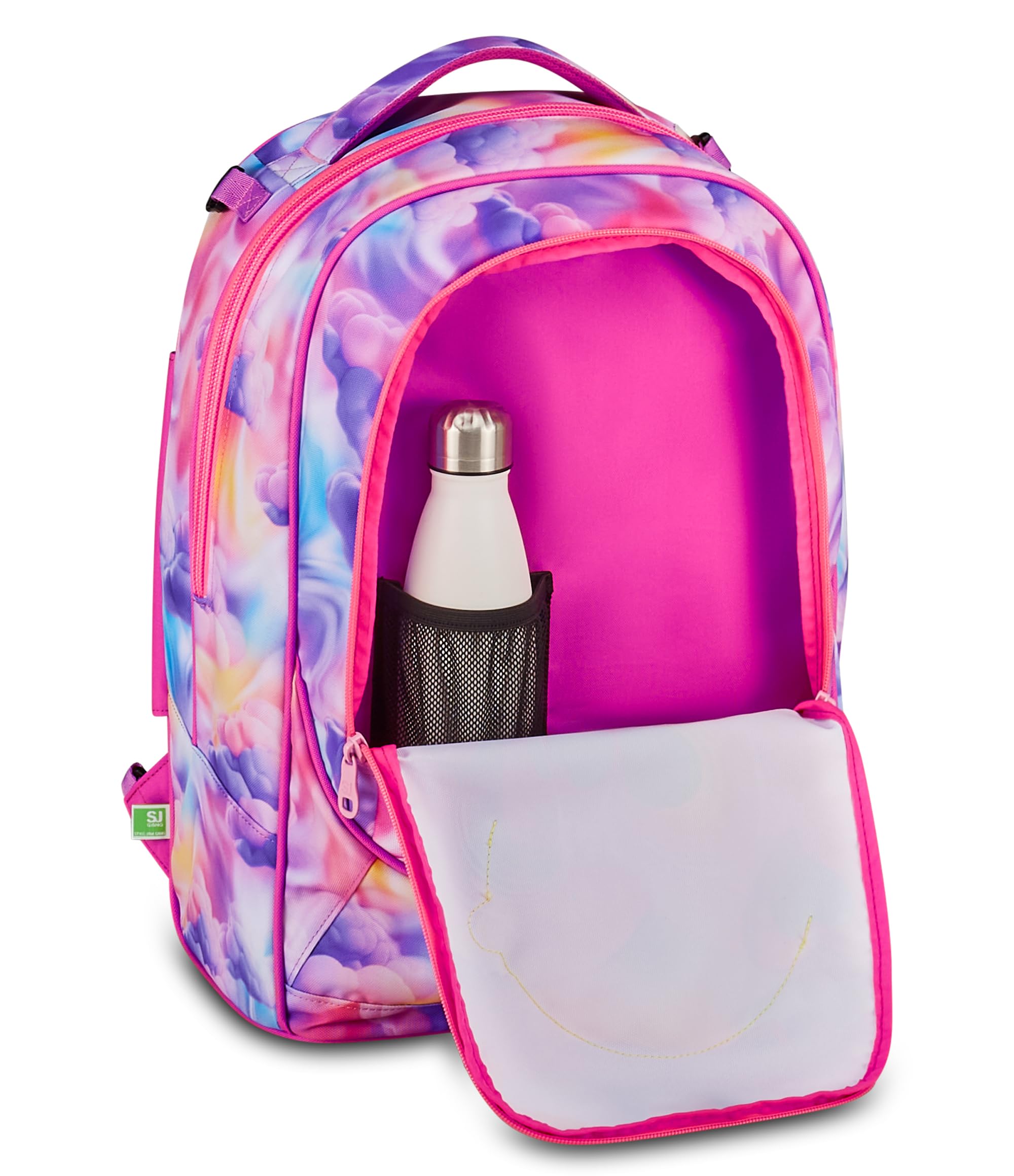 SJ GANG STYLE JAM GANG Trolley Jack 8 ruote JOYFUL PINS GIRL, Rosa, 34L, Scomponibile, Crossover System, 3 in 1, Spallacci a scomparsa, Tasca con pins amovibili, Scuola elementare, Bambina