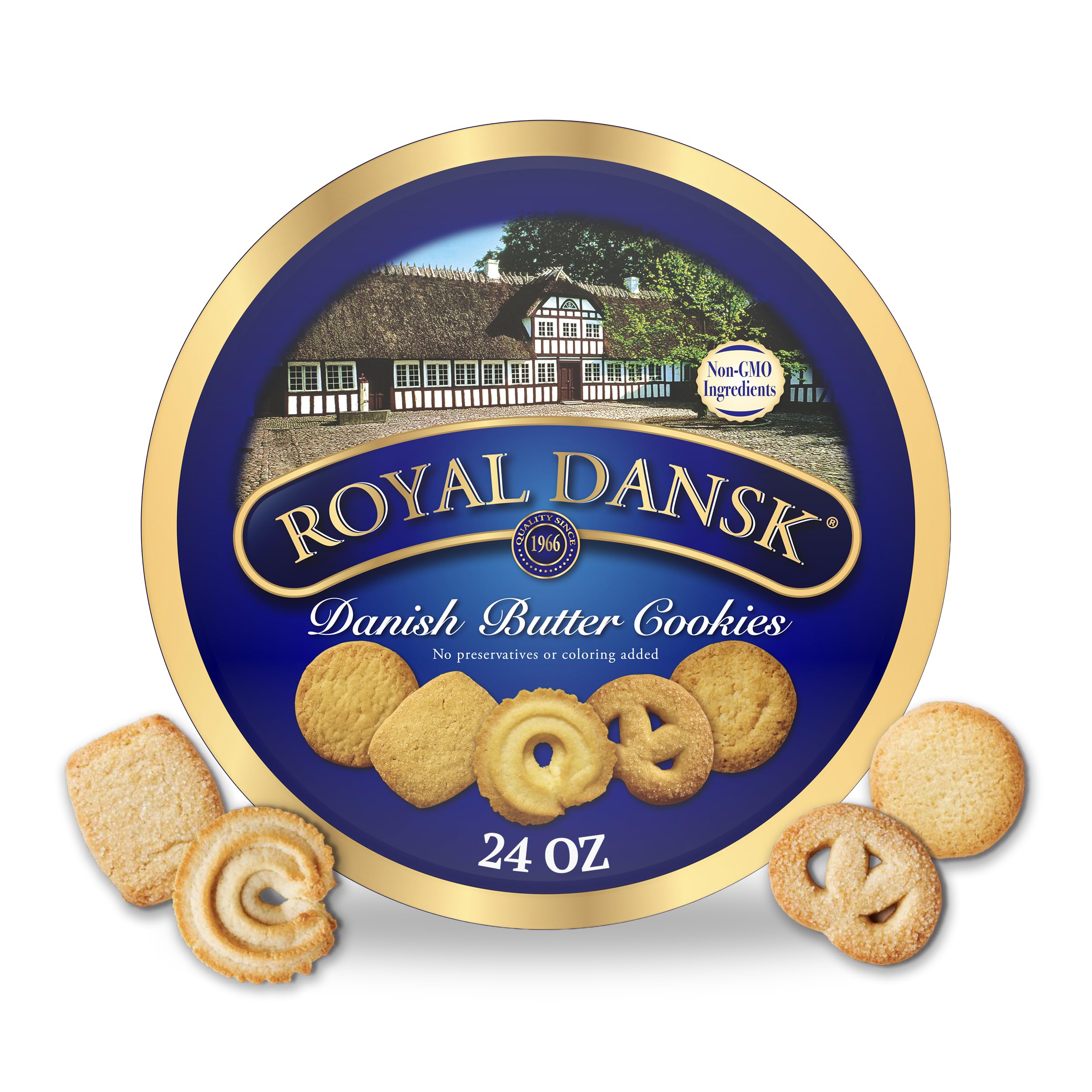 Royal Dansk Danish Butter Cookies, Premium Assorted Cookies in a Gift Tin, Great for Sharing and Gifting, 24 oz