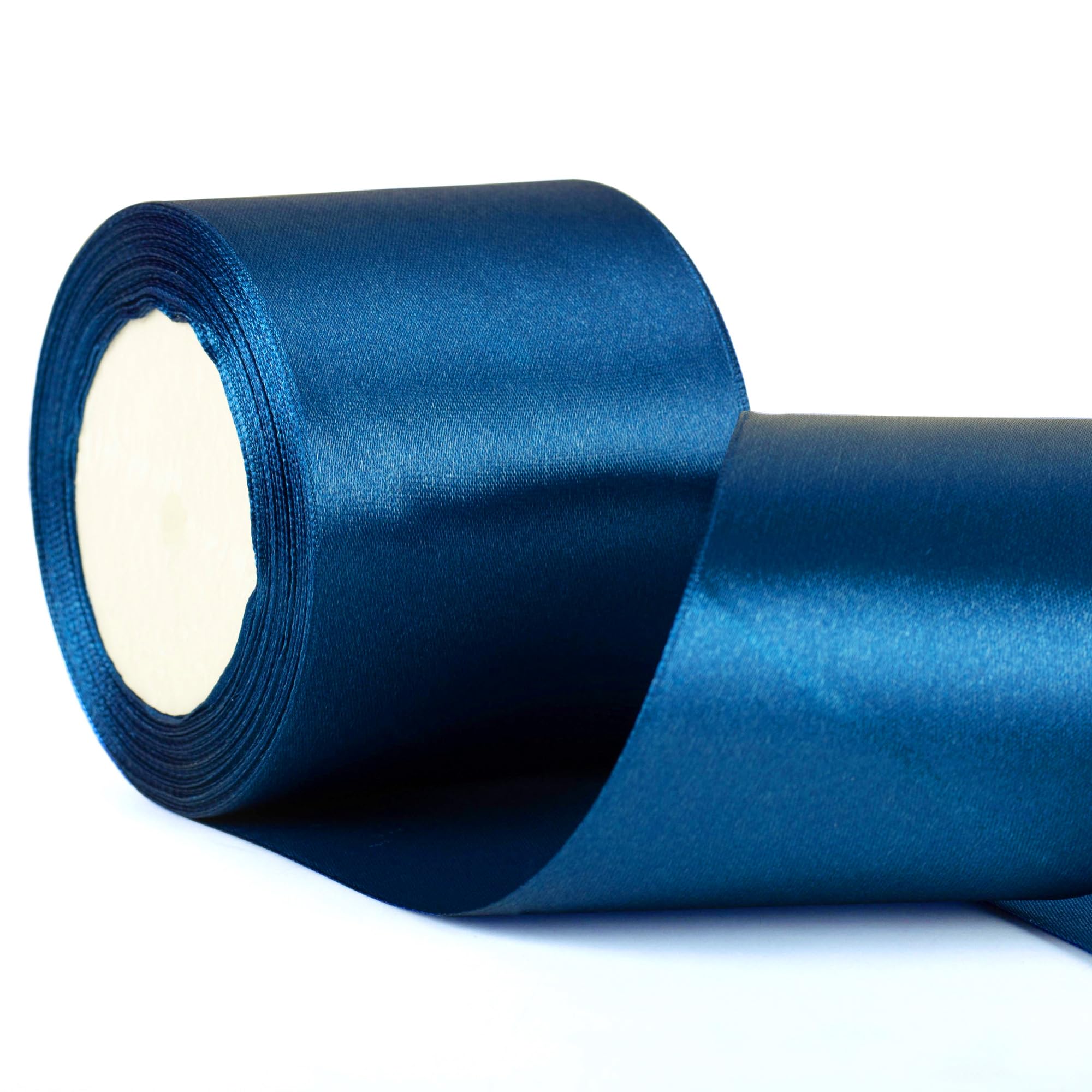 22m x 75mm Wide Navy Blue Ribbon Thick Dark Blue Satin Ribbon