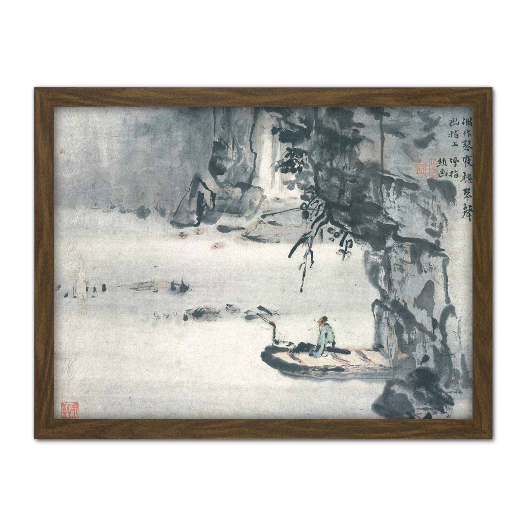 Artery8 Gao Qipei Chinese Landscape Painting Artwork Framed Wall Art Print 18X24 Inch