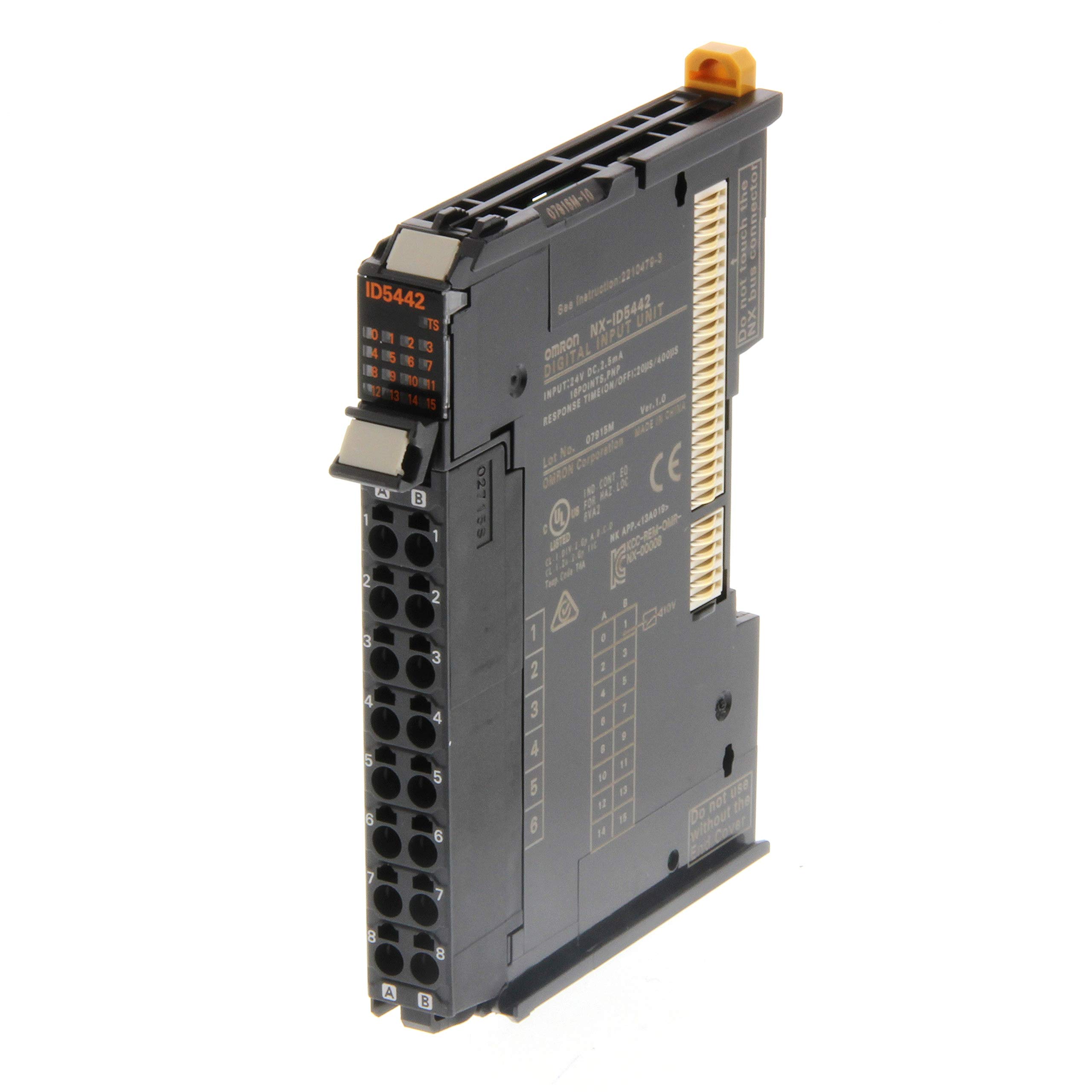 OMRON NX-ID5442 (686029), 12MM Wide, 16 Digital INPUTS, 24 VDC, I/O Module, PNP, SCREWLESS Push-in Connector