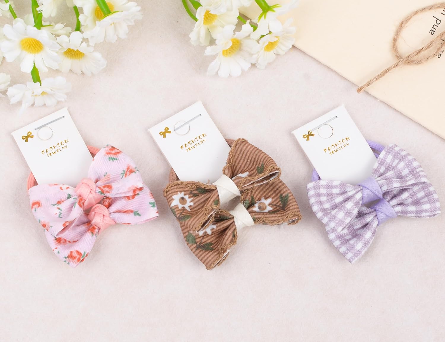 30pcs 1.2 Inches Baby Hair Ties with Bows Elastics Ponytail Holders Bows Tiny Rubber Ribbon Hair Bands For Girls Infants Hair Accessories