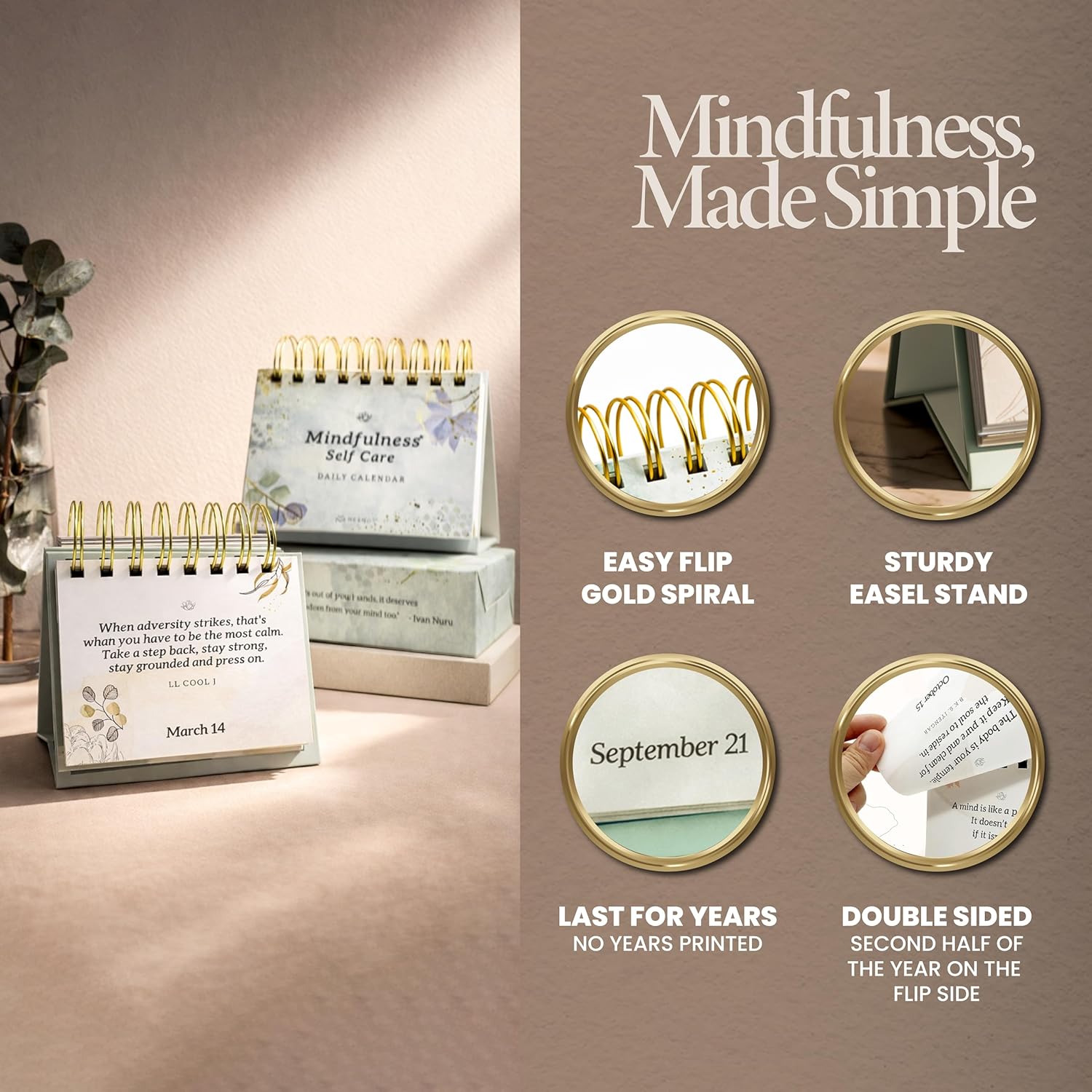 MESMOS Inspirational Gifts for Women, Administrative Professional Day Gifts, Teacher Appreciation Gifts for Women, Perpetual Calendar with 366 Daily Affirmations, Mindfulness Self Care Gifts