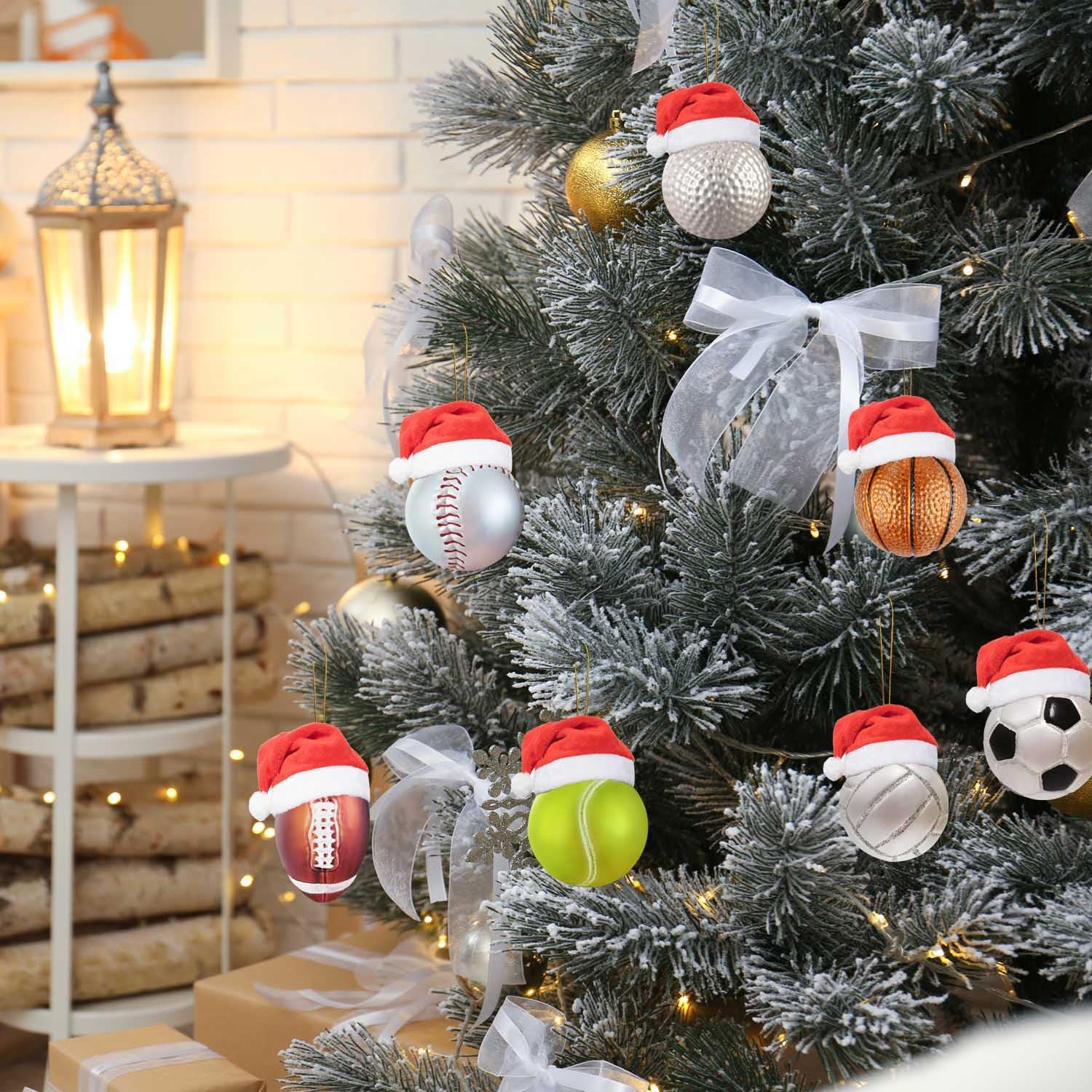 3.15” Christmas Golf Ornament Glass Blown Christmas Ball Ornaments for Christmas Tree Decoration - Christmas Ball Ornaments Balls for Xmas Holiday Party Tree Decoration - Image 7