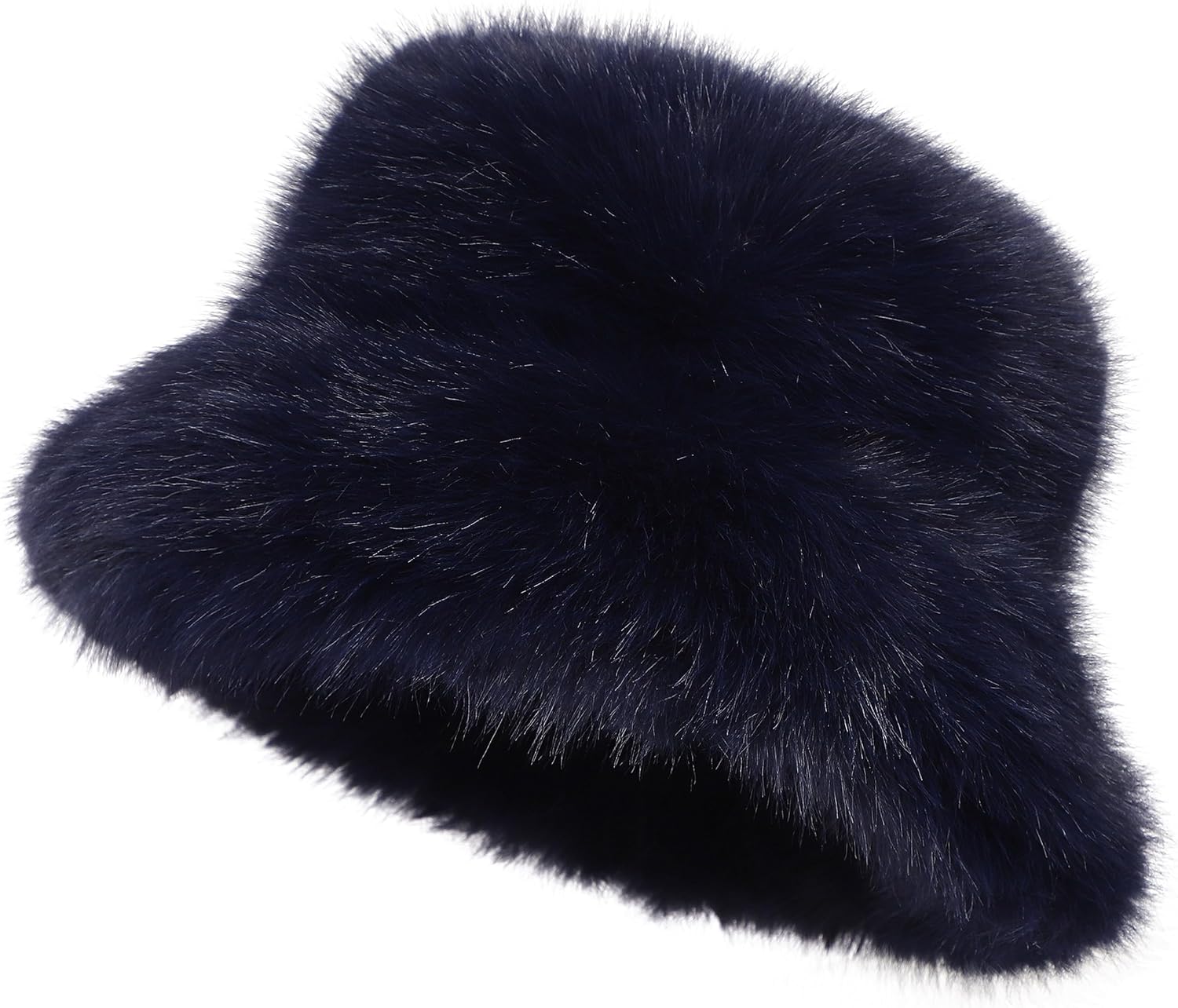 Women's Faux Fur Bucket Hats Fluffy Winter Warm Ladie's Unique Wide Brim Fisherman Cap