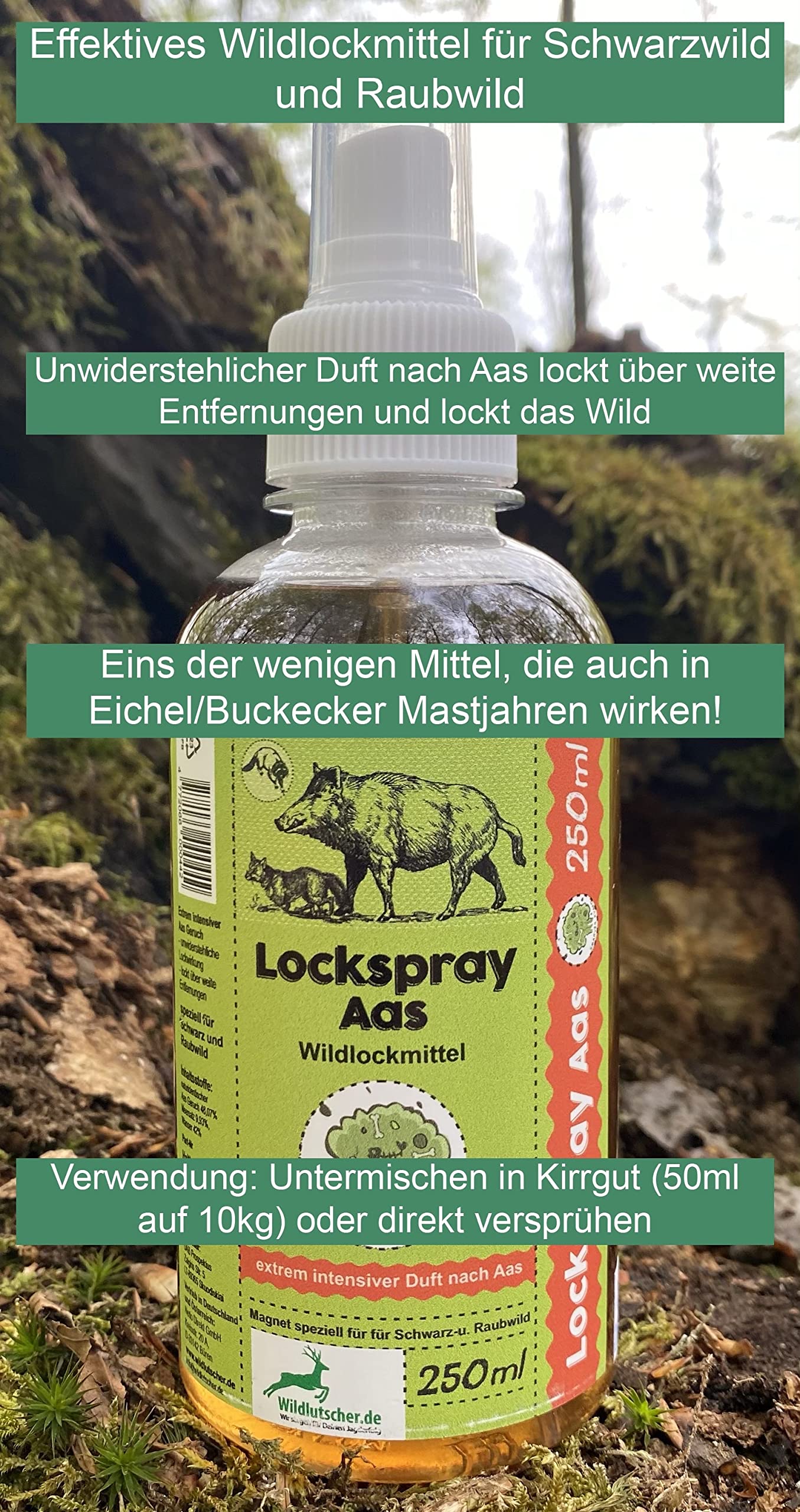 Wildlockmittel Probierpaket Köderspray 2 (4 Sorten Köderspray) (7,6 €/100ml)