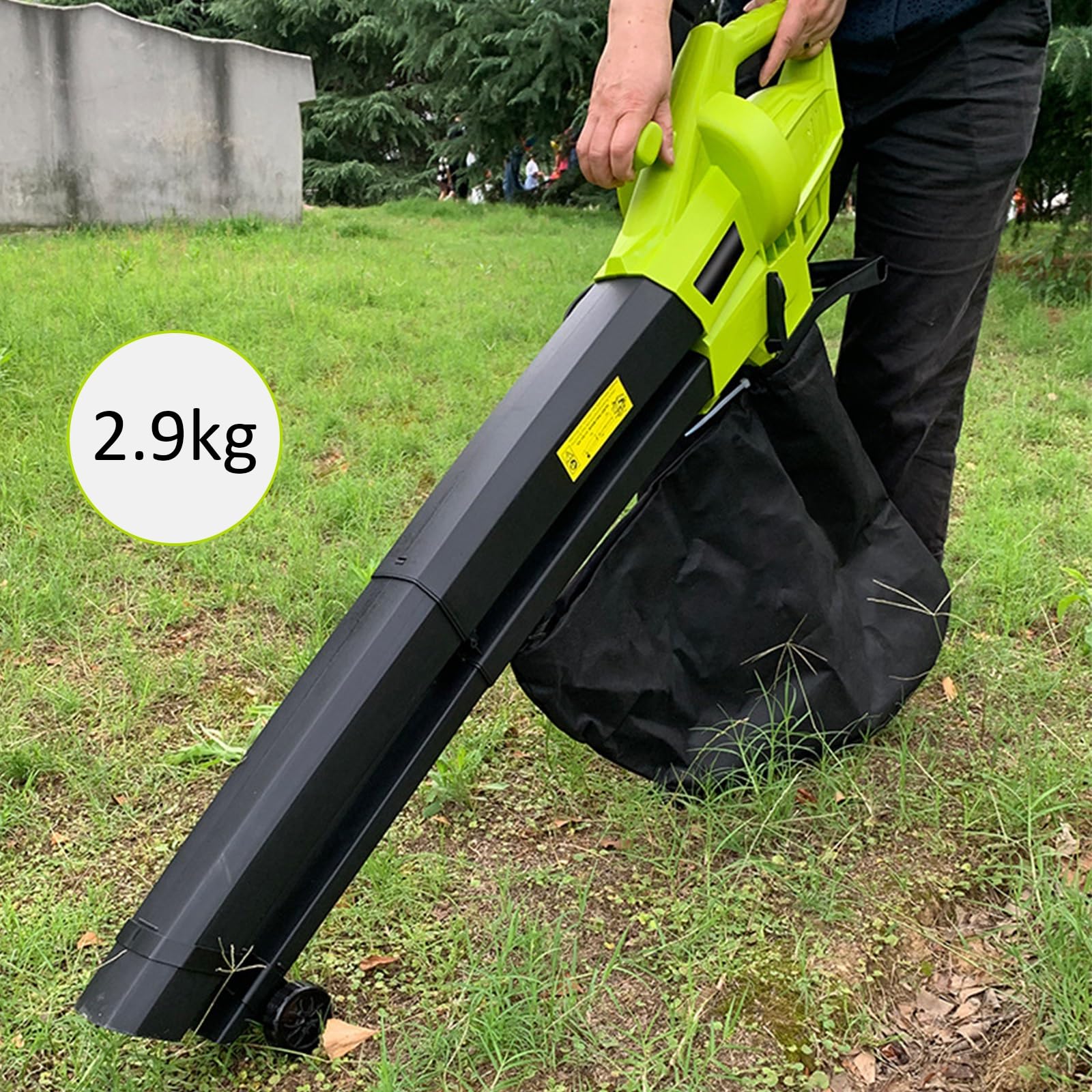 Soplador de hojas para jardín 3 en 1, trituradora de hojas de 3000 W con rueda y bolsa recolectora de 40 L, relación de trituración de 16:1, aspiradora de hojas de jardín de 13,2 m³/min(3m power cable