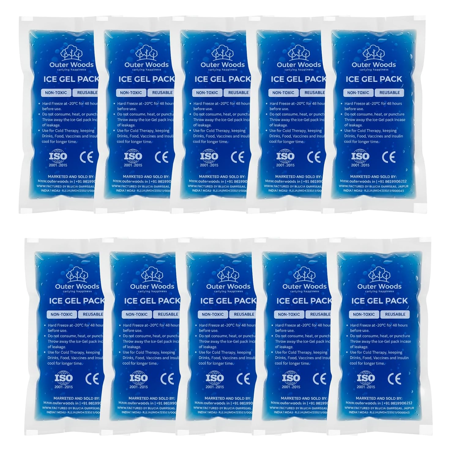 Outer Woods Reusable Ice Gel Packs for Cooler Bags, Breast Milk & Pain ...