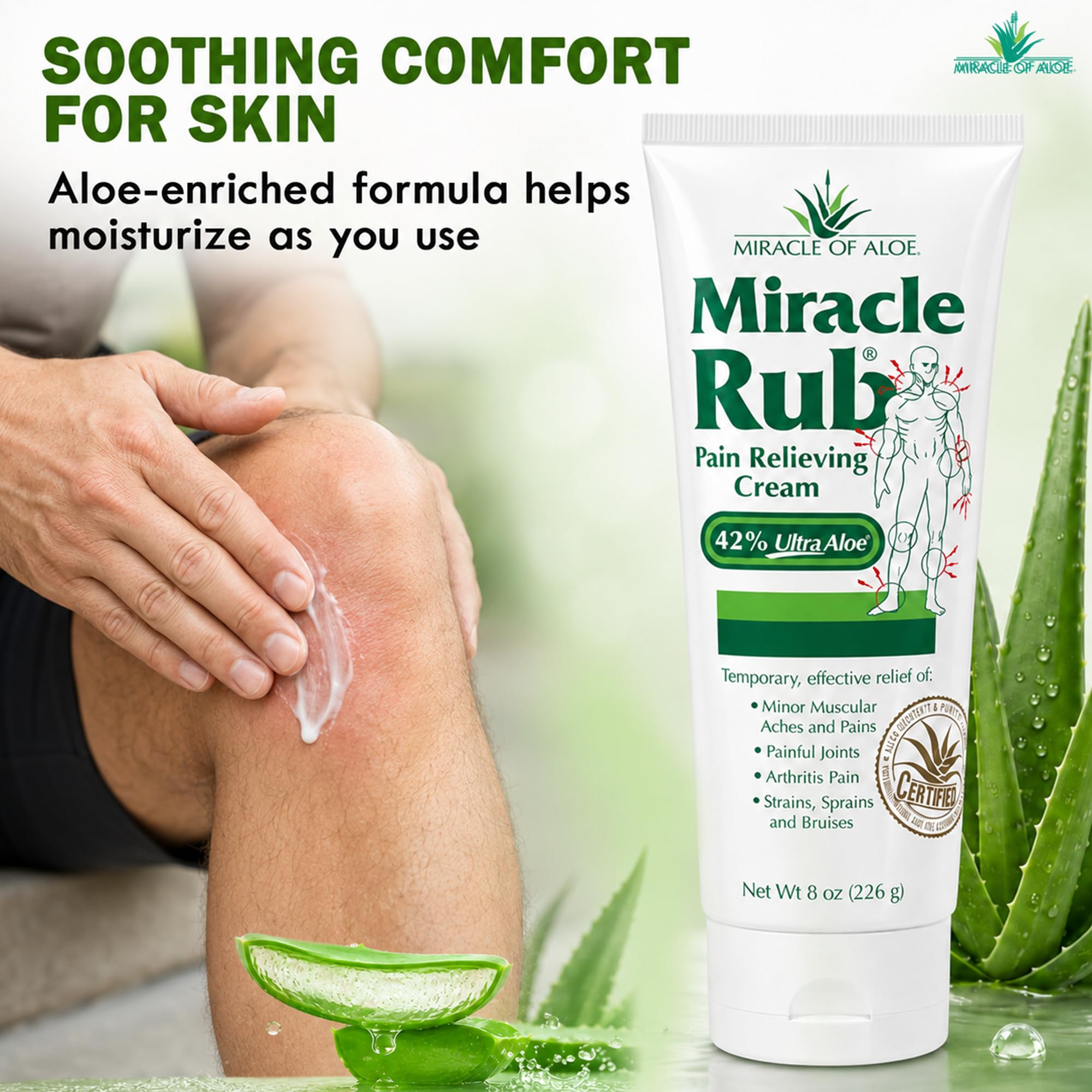 Miracle of Aloe Miracle Rub Pain Relieving Cream 8 Oz, Muscle & Joint Cream — Amazon image 4