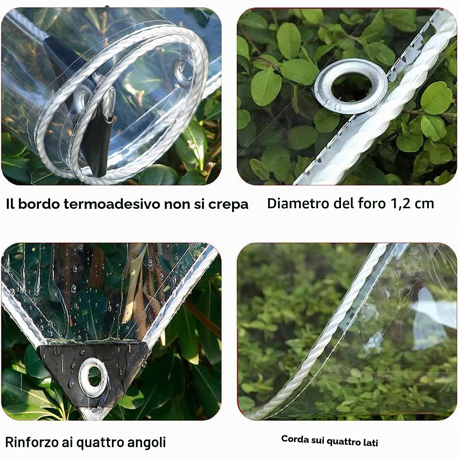 Pannelli Laterali del Gazebo, Trasparente Impermeabile Telone Tende da Esterno con Porta A Cerniera, per Pergolato, Portico, Personalizzabile