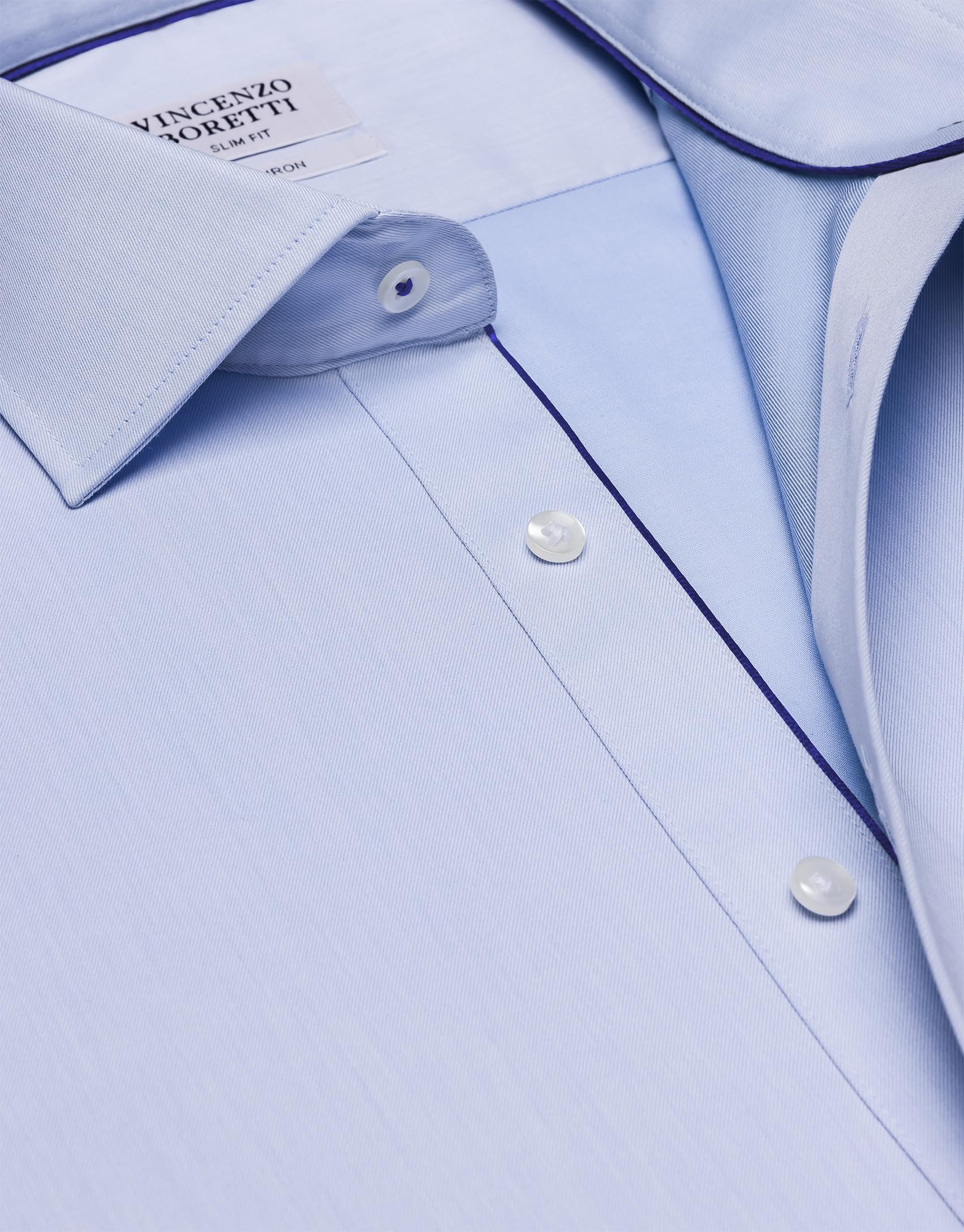 Vincenzo Boretti Chemise Slim-fit Sergé Infroissable