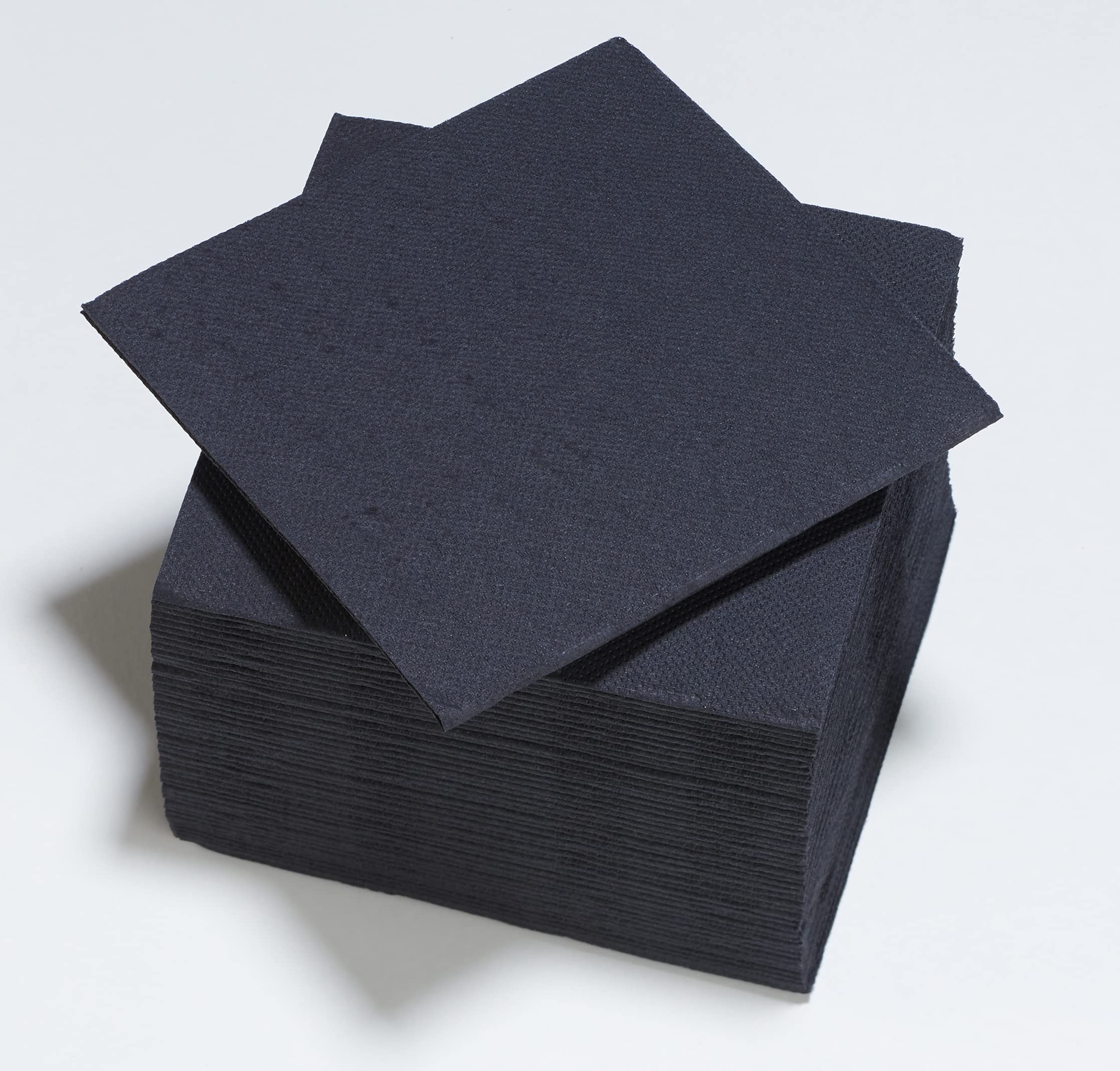 LE NAPPAGE ARTS DE LA TABLE Tex Touch Cocktail Napkins 25 x 24 cm FSC Black Pack of 50, Cellulose wadding, 25cm x 24cm