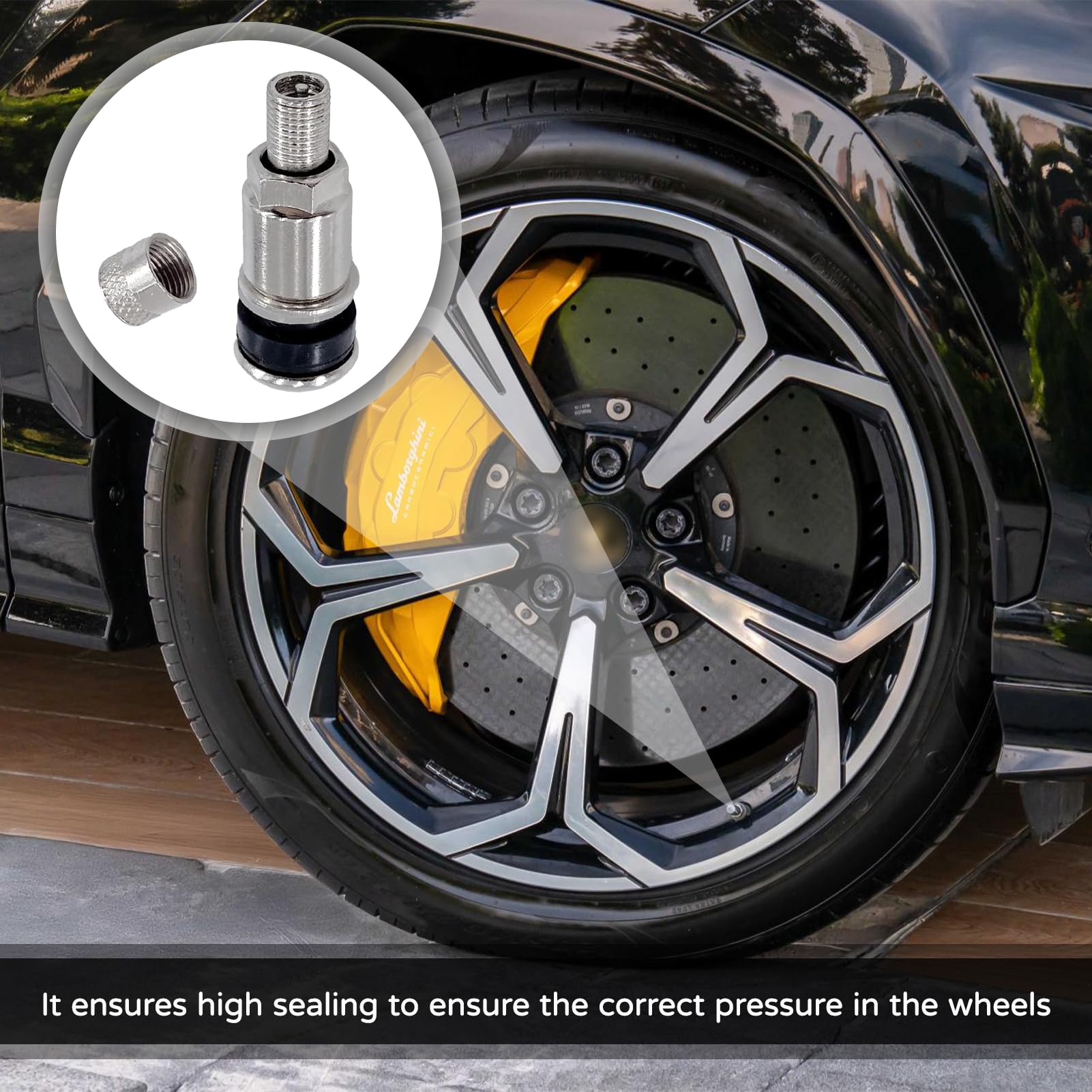 4 Stück Metall Reifenventile Auto - Universal Felgenventile Mit Gummidichtung Silber Für PKW & Motorrad