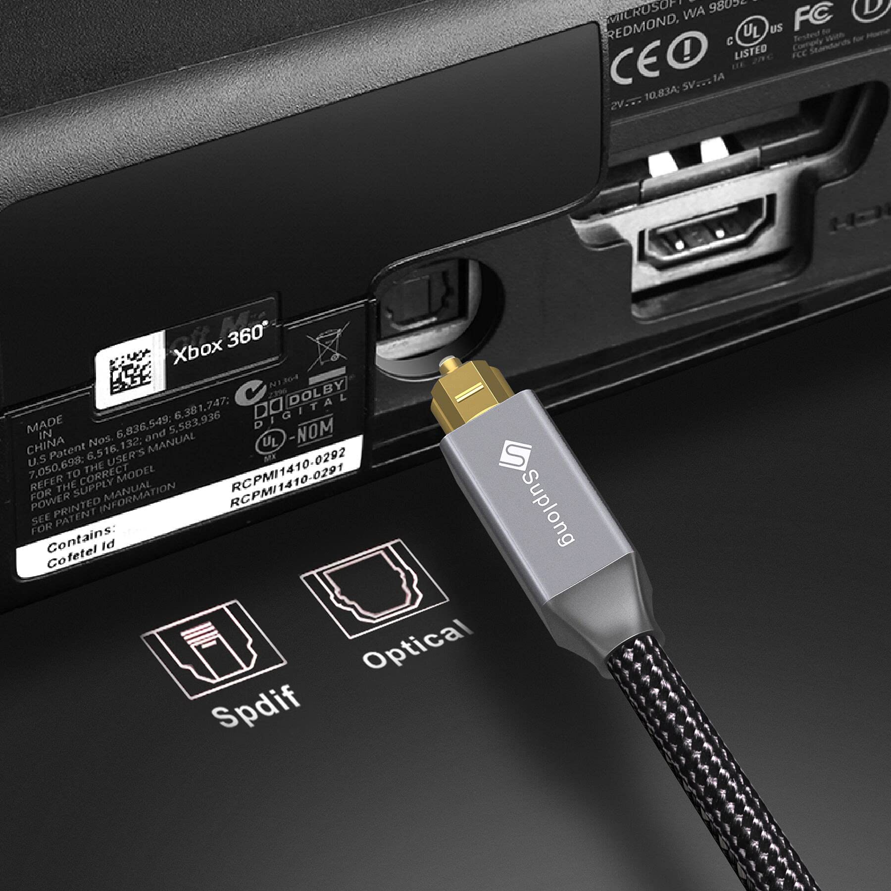 Optical Cable (3m/10ft) Digital Optical Audio Cable GoldPlated