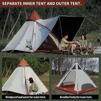 WALF WALKER 4〜5人用テント　ティピーテント Amazon.co.jp: WOLF WALKER 4-5 人キャンプテントティピーインド