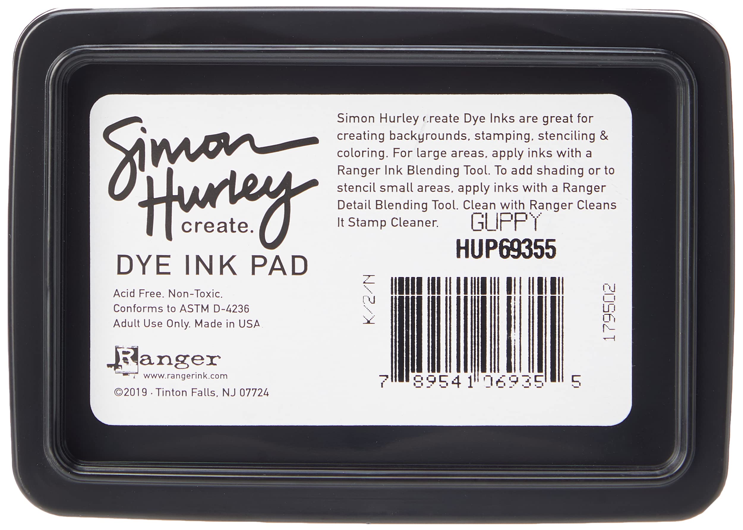 Simon Hurley Ranger Create. Dye Ink Pad-Guppy, 6.9 x 9.8 cm,HUP69355 - Image 2