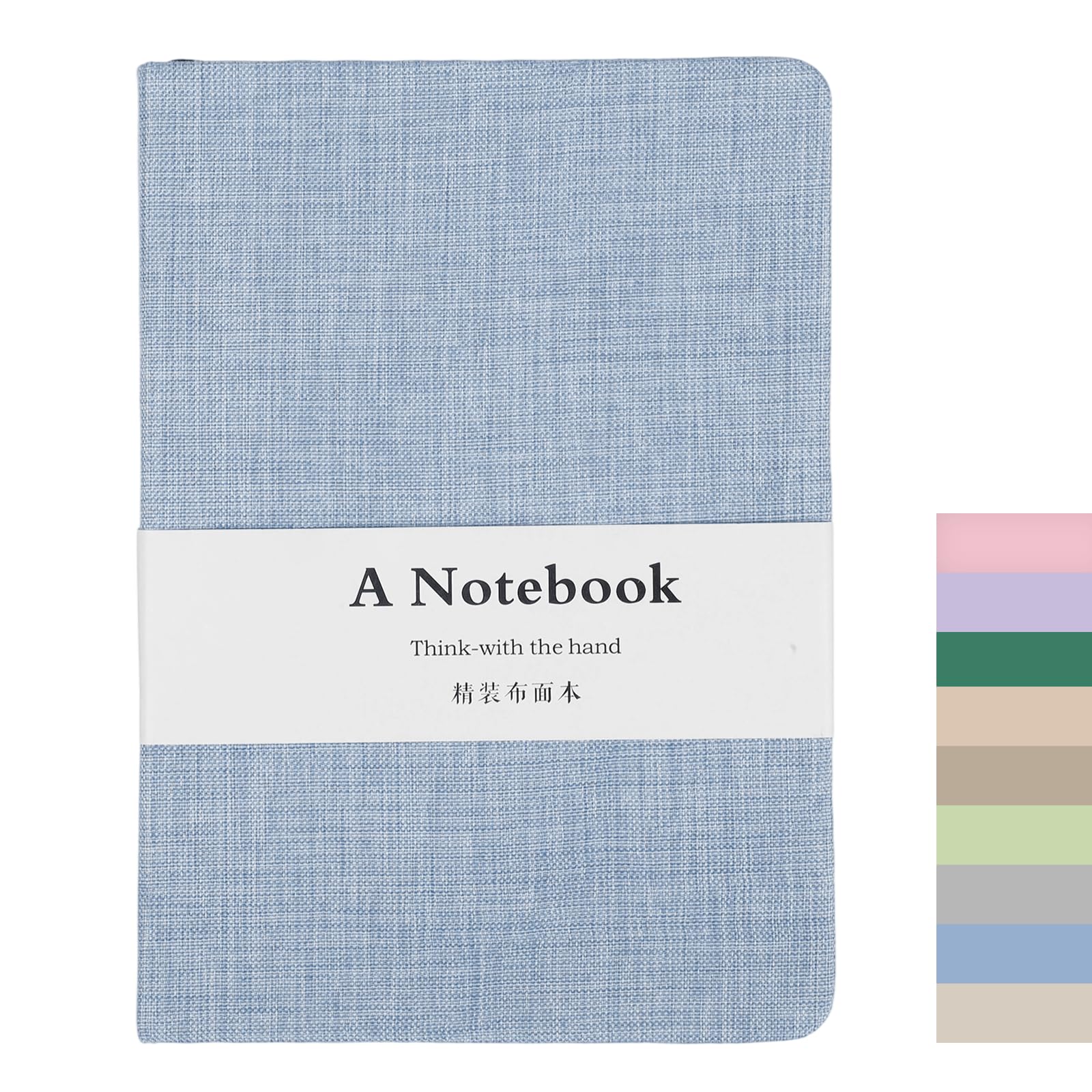 PATIKIL B6 Linen Journal, 5x7 Inch 256 Pages Lined Blank Hardcover Pocket Notebook 100 GSM Thick Paper Travel Writing Journaling Note Taking Notebook for Office Home Work, Deep Sea Blue