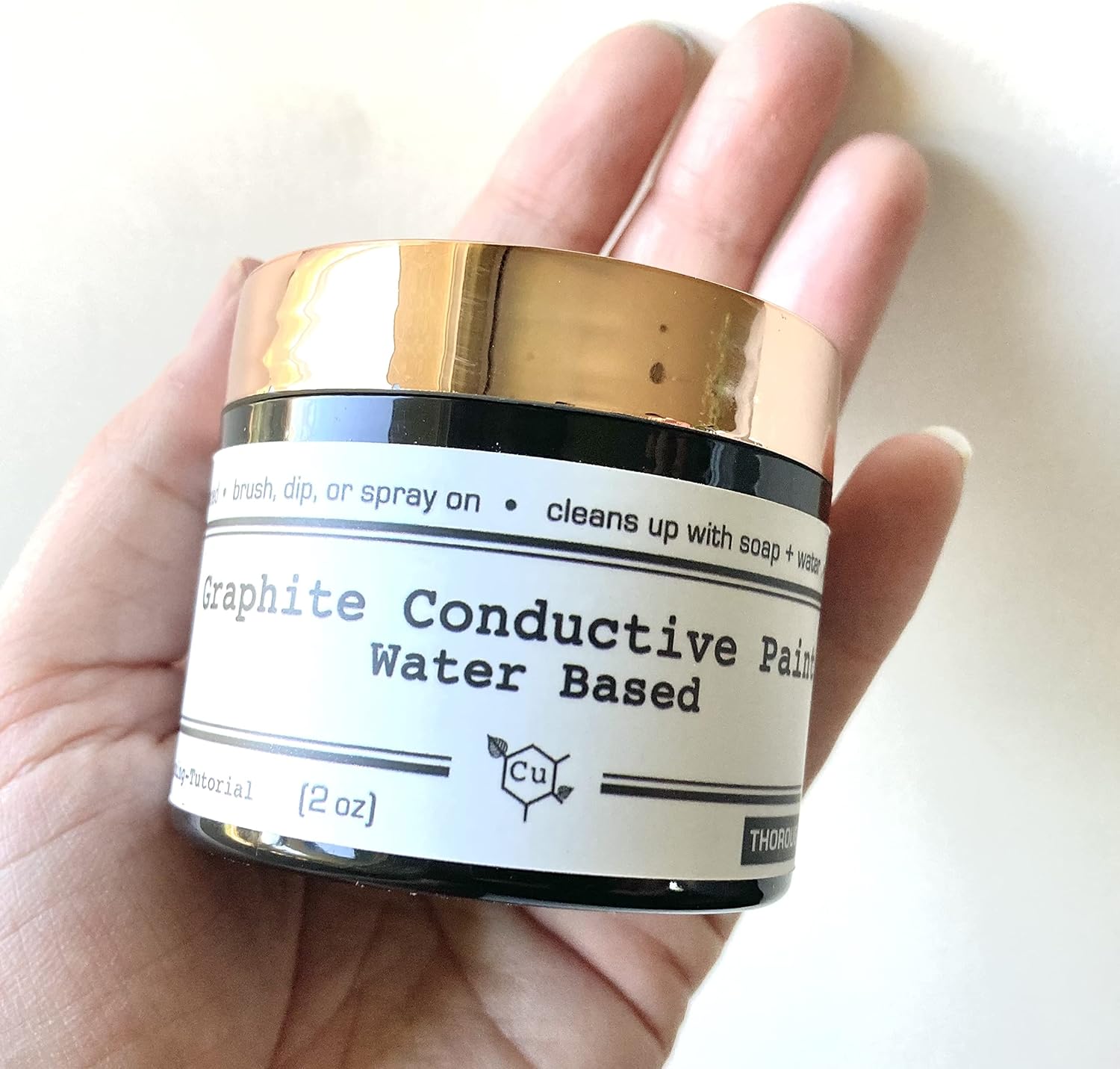 Water Base Conductive Paint for Electroforming | 2oz Jar Graphite Conductive Paint for Electroformed Jewelry | Copper Electroforming Supply