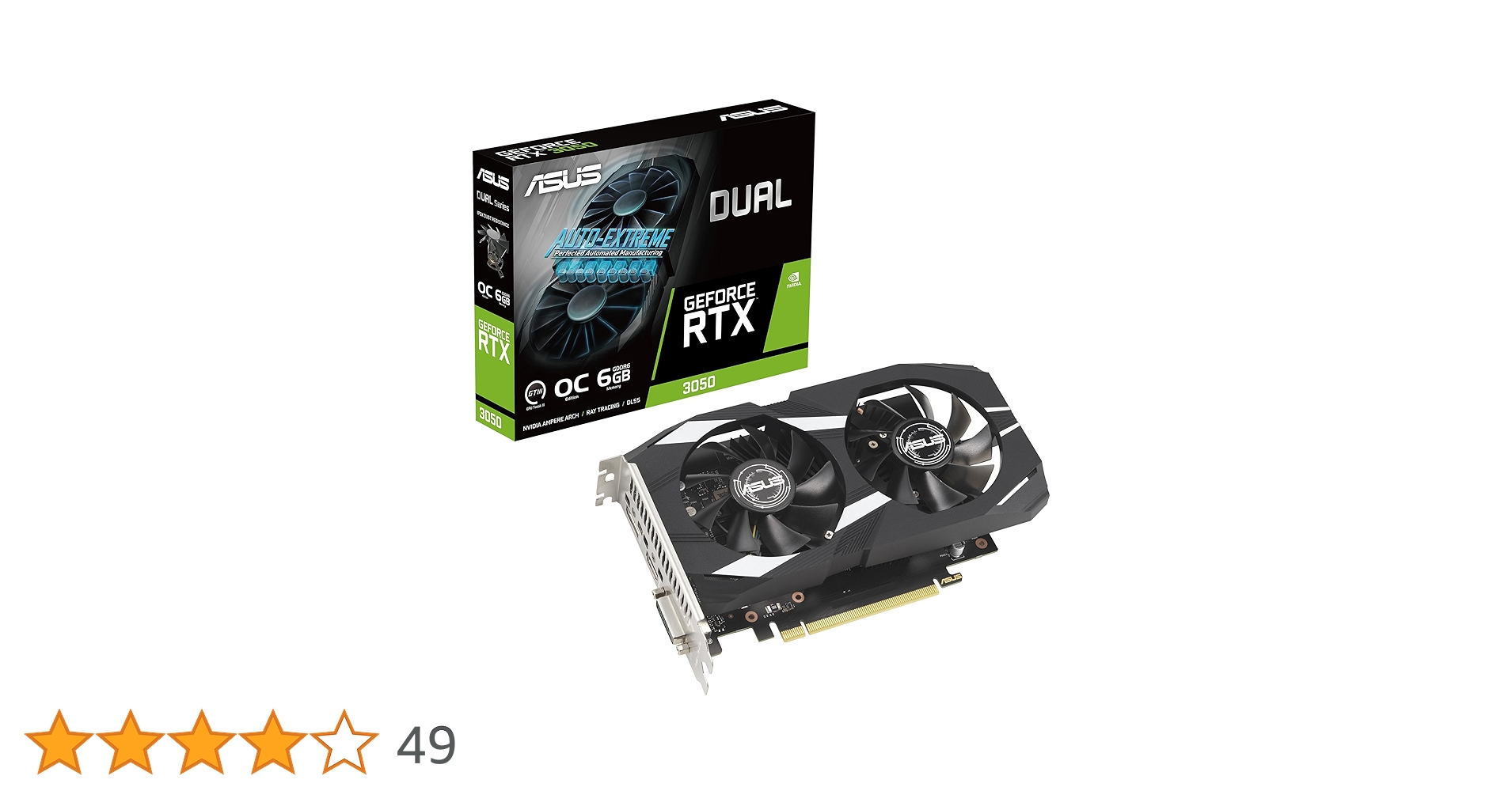 Amazon | ASUS Dual GeForce RTX 3050 OC Edition 6GB GDDR6 ビデオ