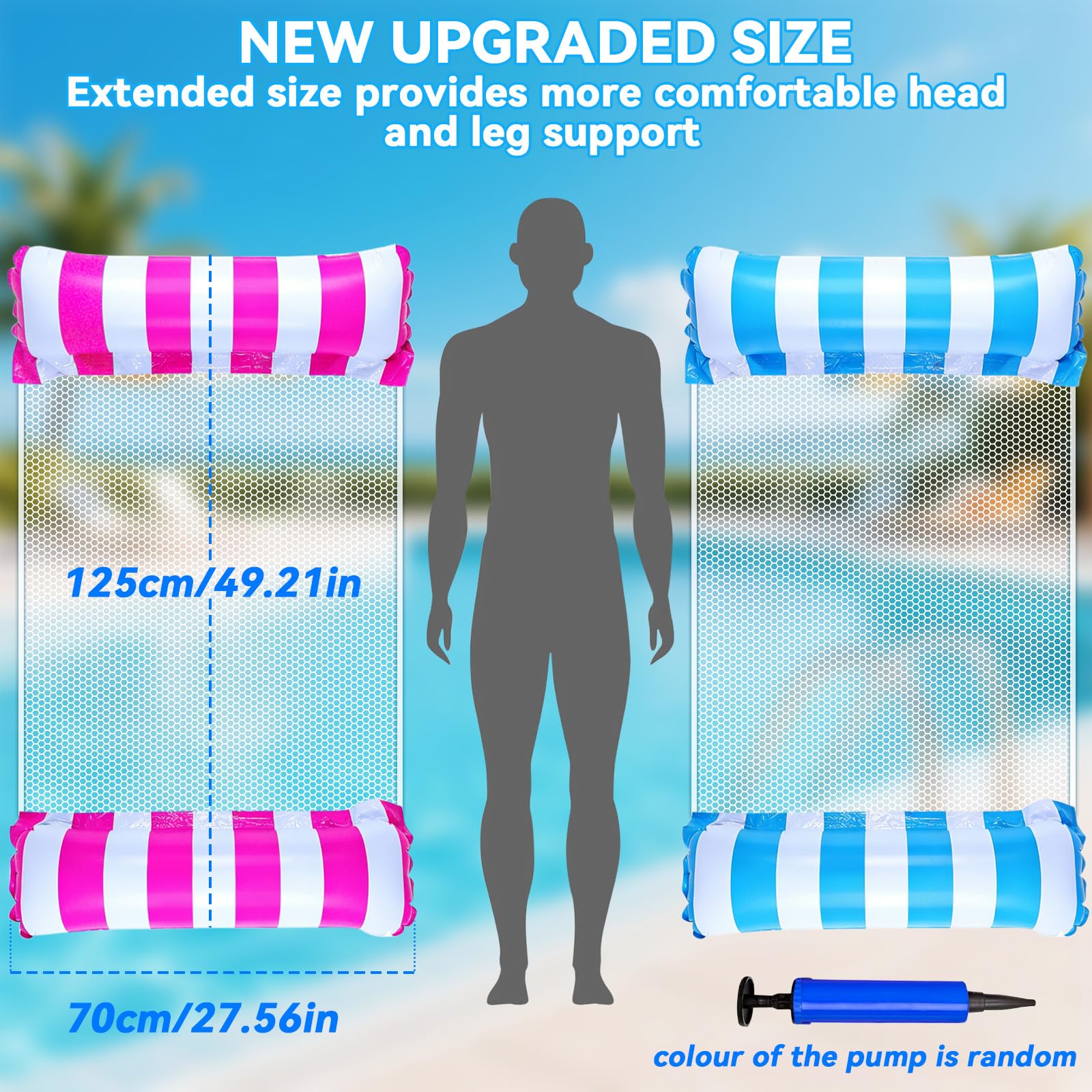 Materassino Mare, Gonfiabili Per Piscina, 2 Pezzi Amaca Gonfiabile Galleggiante 4 in 1, PiscinaGonfiabile Adulti, Materassino Gonfiabile Mare Piscina, AccessoriPiscina