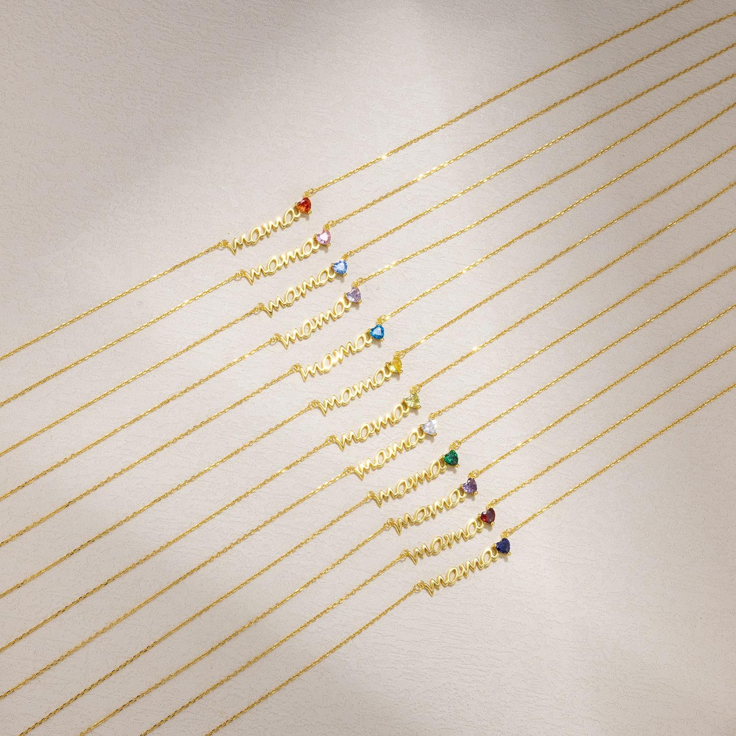 Mama Necklaces for Women Dainty Sterling Silver Mom Necklace Birthstone Necklace Trendy Gold Pendant Cubic Zirconia Necklaces Jewelry - Image 5