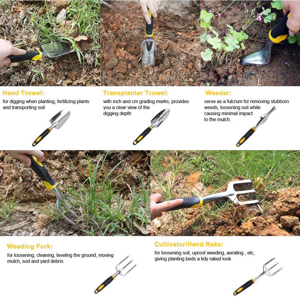 Juego de Herramientas de jardín de 5 Piezas Herramientas de jardinería, Jardín Césped Tierras de Cultivo Trasplante Jardinería Bonsai ToolSuitable para Amantes del jardín