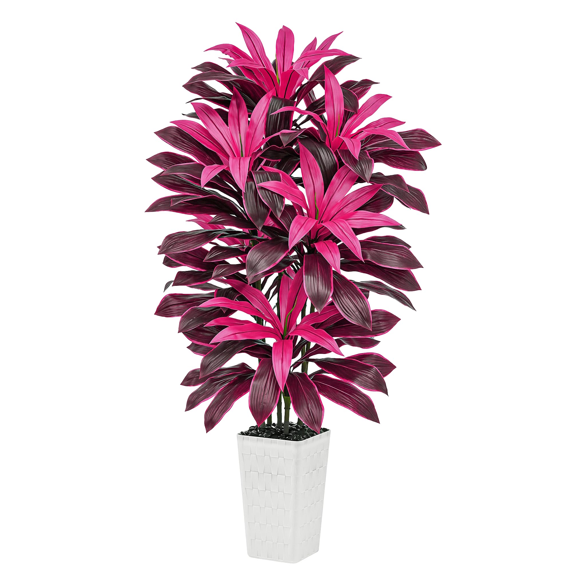 TXABL Artificial Dracaena Tree 6FT, Fake Plants with Tall White Planter