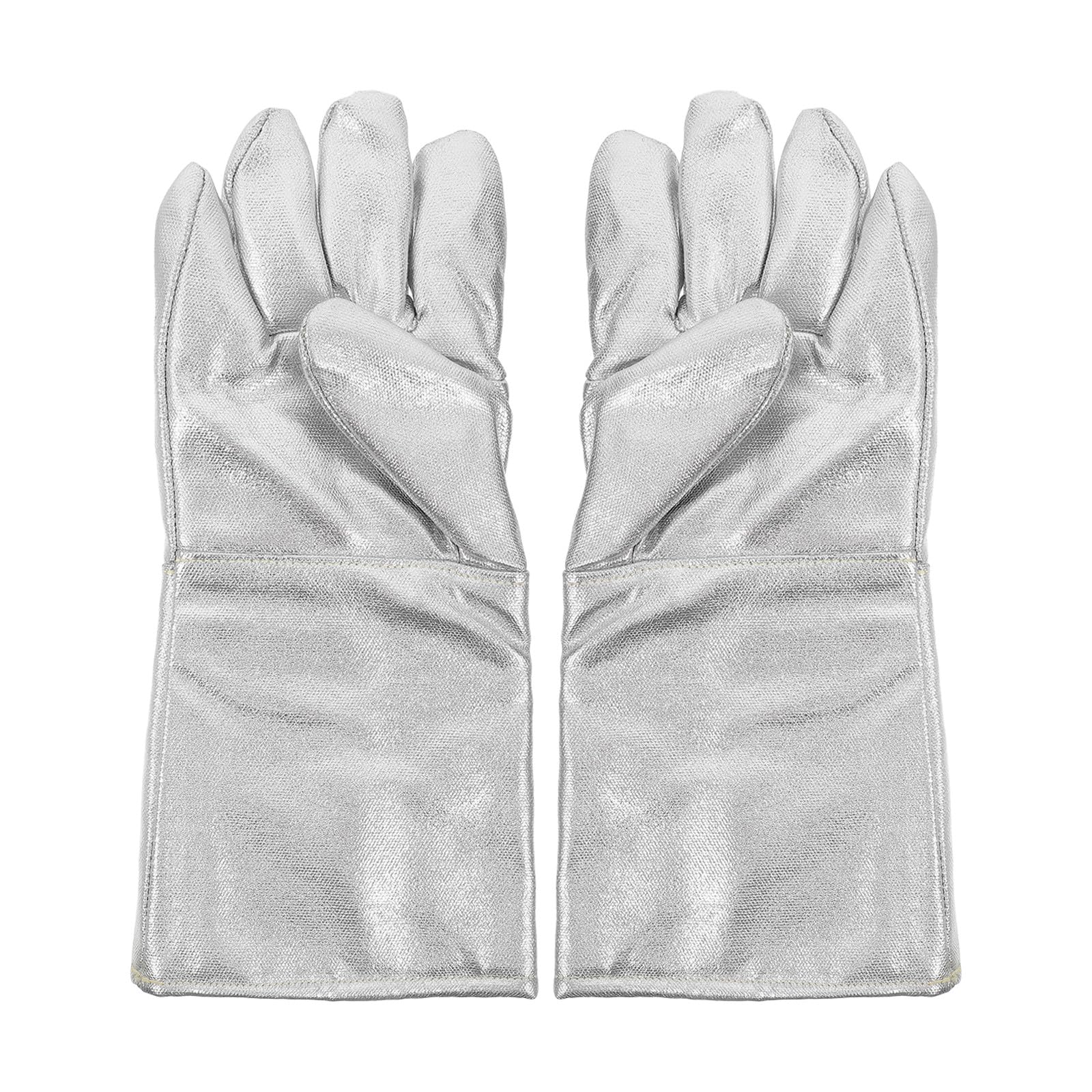 Guanti da Lavoro Isolamento Termico Industriale Resistenti al Calore Argento in Foglio di Alluminio Ignifugo Confezione da 2 Pezzi per Cucina e Metallurgia