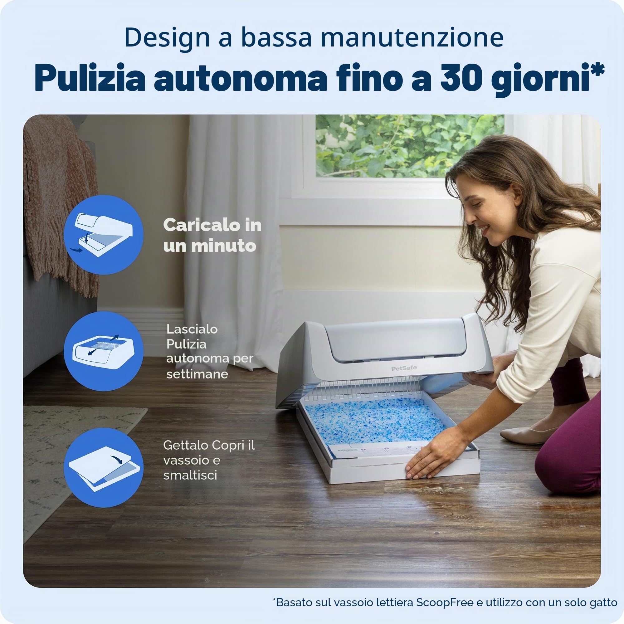 PetSafe ScoopFree Crystal Pro Legacy, lettiera automatica autopulente per gatti, con sensore di movimento scoperto, con contatore sanitario integrato, include 1 lettiera in cristallo usa e getta