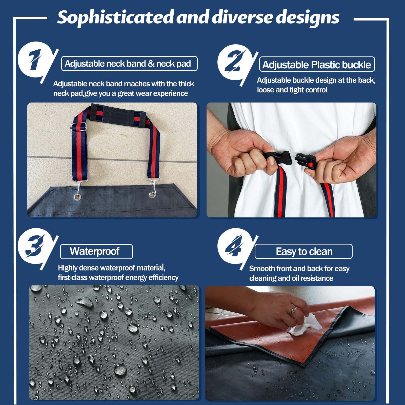 Delantal de goma gruesa, delantales profesionales resistentes al aceite químico impermeable para lavavajillas, aseo de perros, carnicero, trabajo de laboratorio