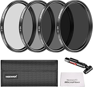 NEEWER 67mm ND Lens Filter Kit: ND2 ND4 ND8 ND16, Lens Cleaning Pen, Filter Pouch Neutral Density Filter and Accessory Kit Compatible with Canon Nikon Sony Panasonic DSLR Cameras with 67mm Lens