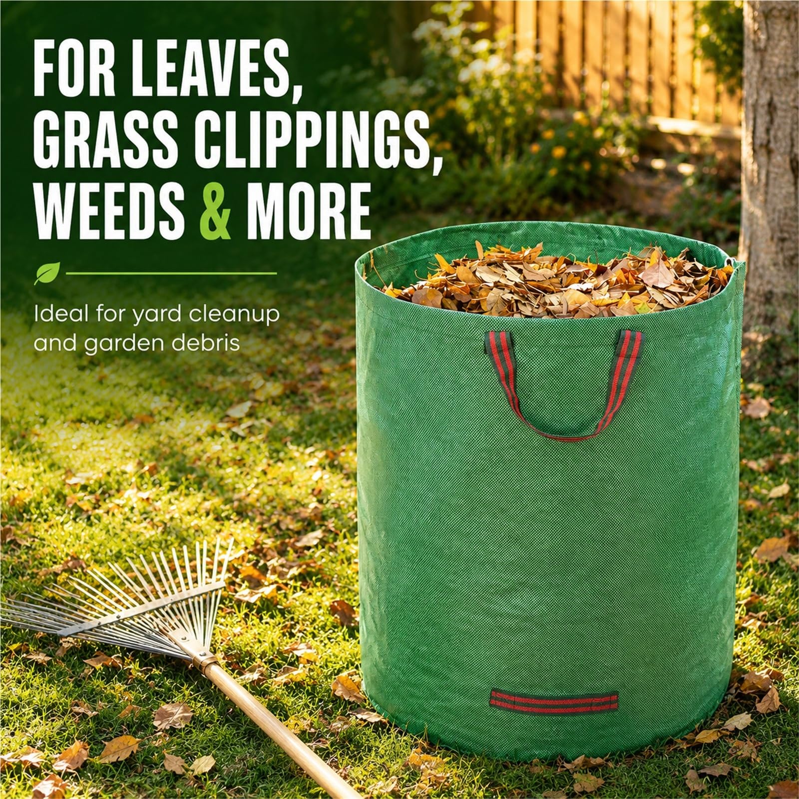 Sacchi Giardinaggio Sacco for rifiuti da giardino pieghevole 300 litri | Con Manici 67x84cm
