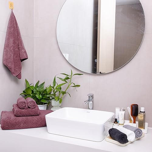 Miniatura 8 de Tigona Juego de 4 toallas de baño, 35 x 70 pulgadas, altamente absorbentes, de secado rápido, toallas de baño grandes de microfibra de gran tamaño,