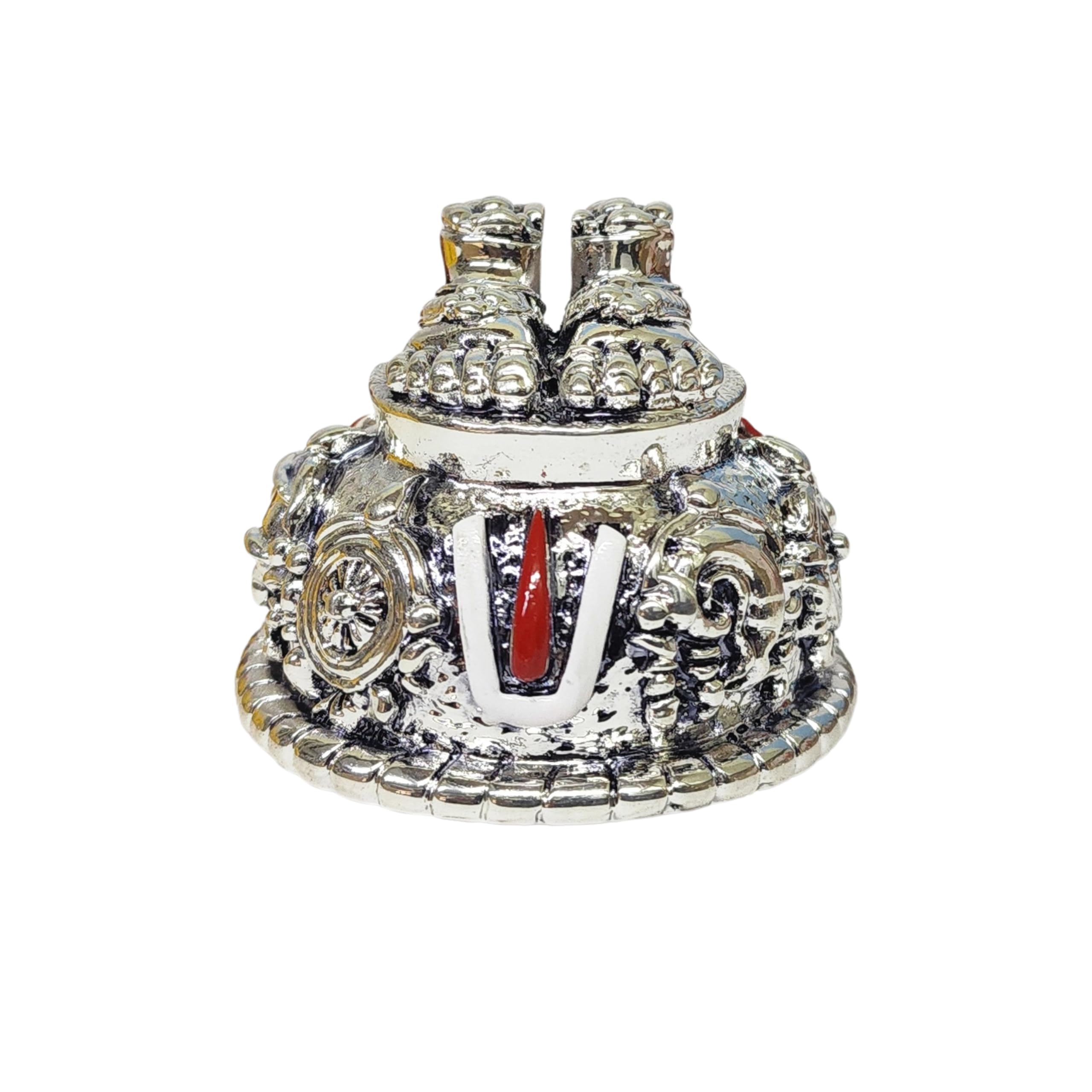 Electrum Kala udyam Shri Balaji Charan Paduka Silver-Plated Antique Matte Finish | Balaji Padam for Car Dashboard | Lord Venkateswara Padalu for Gifting, and Decor 2" 1
