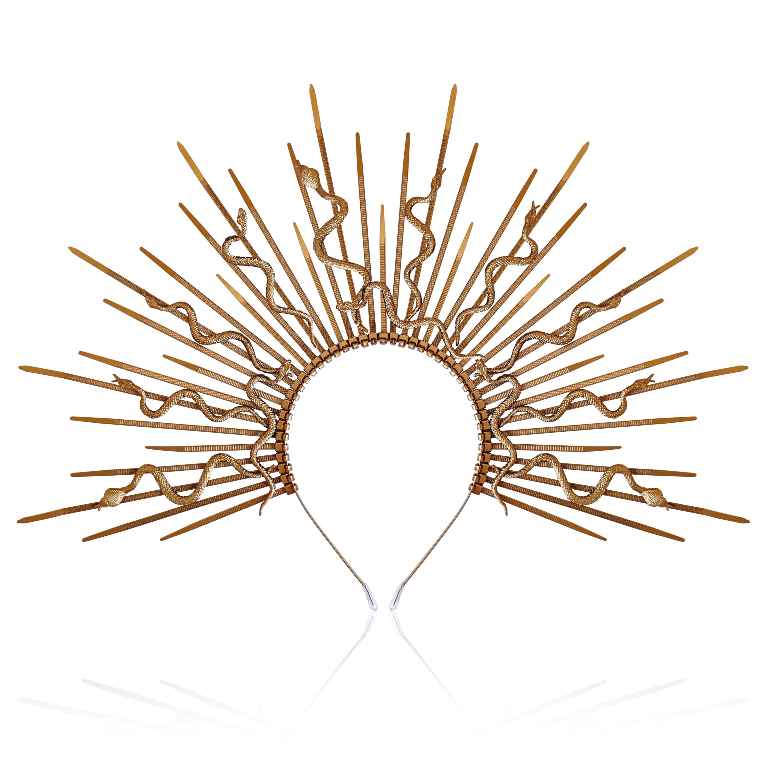 GenericMedusa Snake Halo Crown Headbands Sunburst Egyptian Snake Headpiece Snake Tiara Hairband for Halloween Cosplay Photoshoot