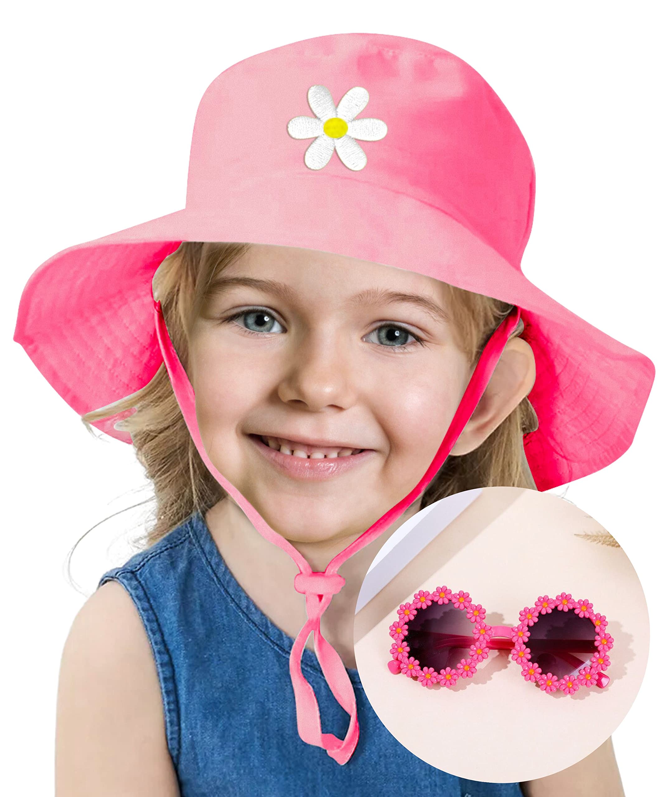 Sun UPF 50 Protection Hat for Kids Toddler Girls Daycare Hat Cotton