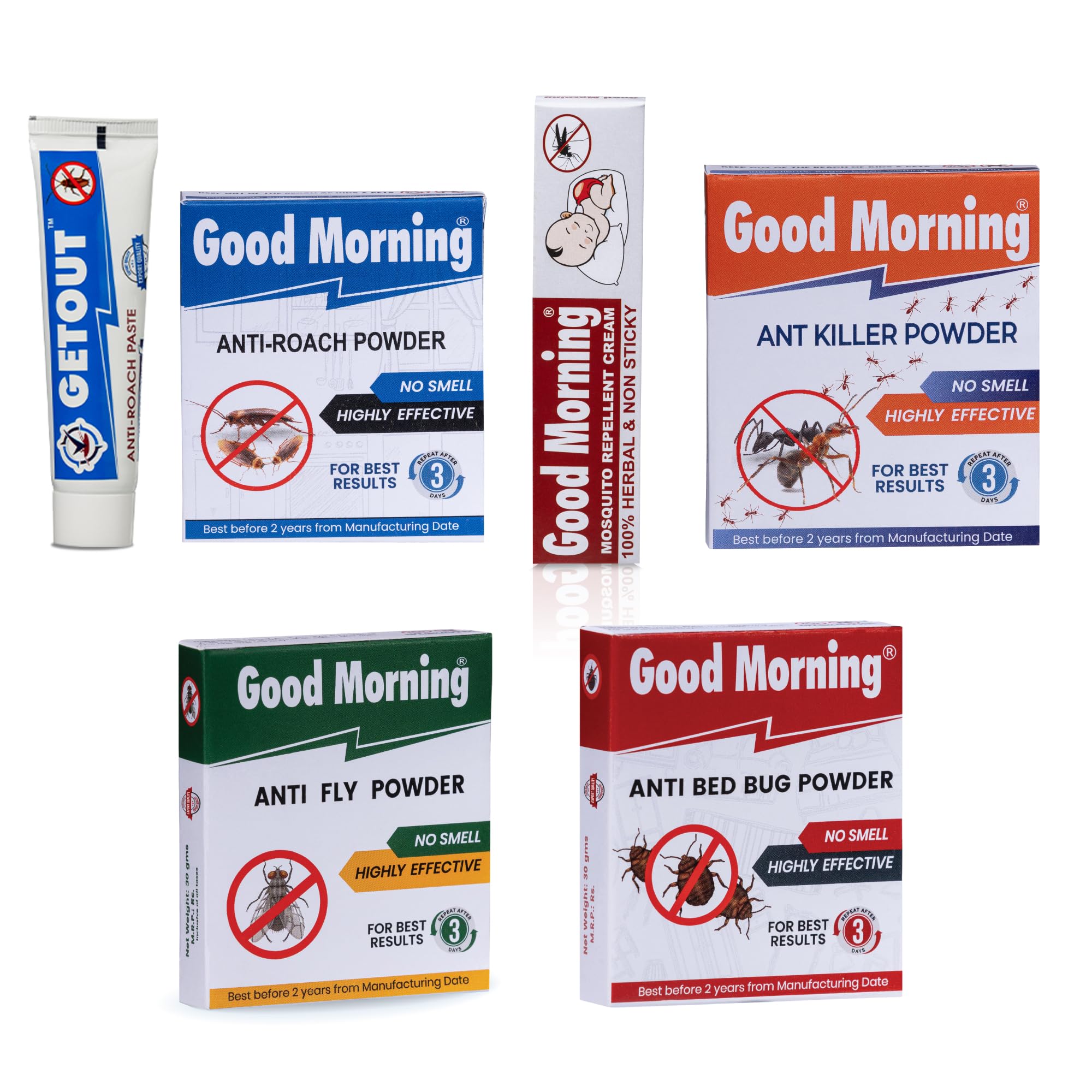 Good Morning 5 in 1 Home Pest Control Solution, For Ant, Cockroach, Fly, Bed Bugs & Mosquito, Combo Pack (B07PZZZ8CF) Amazon Price History, Amazon Price Tracker
