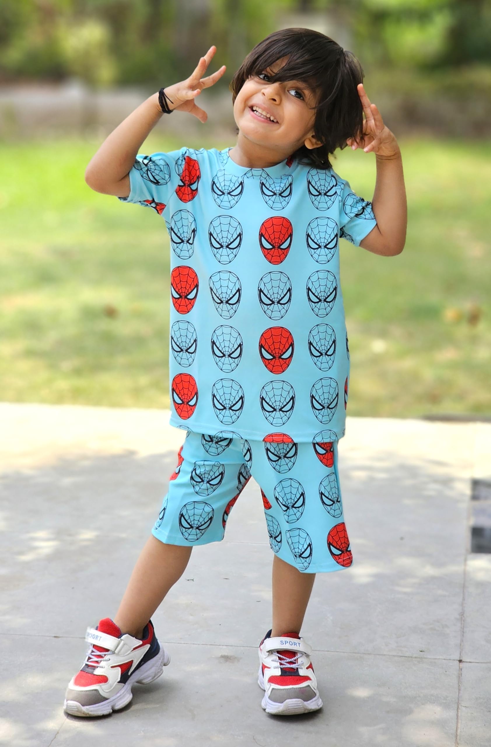 EMBLIKA Casual Baby Boys Cotton Lycra Blend Clothing Set || Kids Tshirt-short || Kids Summer Set || Available In Unic Colour & Print Type || Baby Boys Trending Co-ord Set. 2