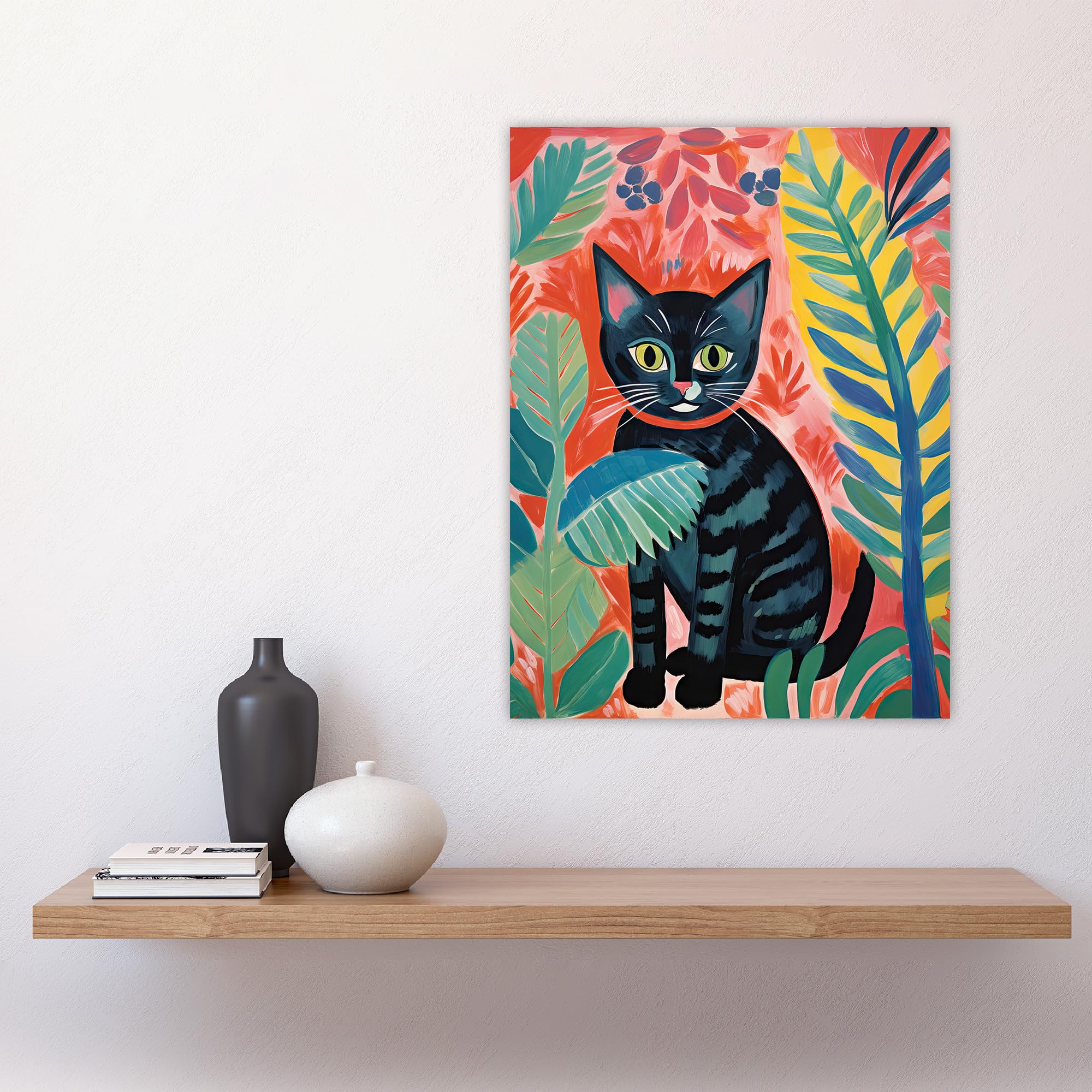 Artery8 Henri Matisse Style Black Cat In The Jungle Acrylic Painting Large Wall Art Poster Print Thick Paper 18X24 Inch - Image 4