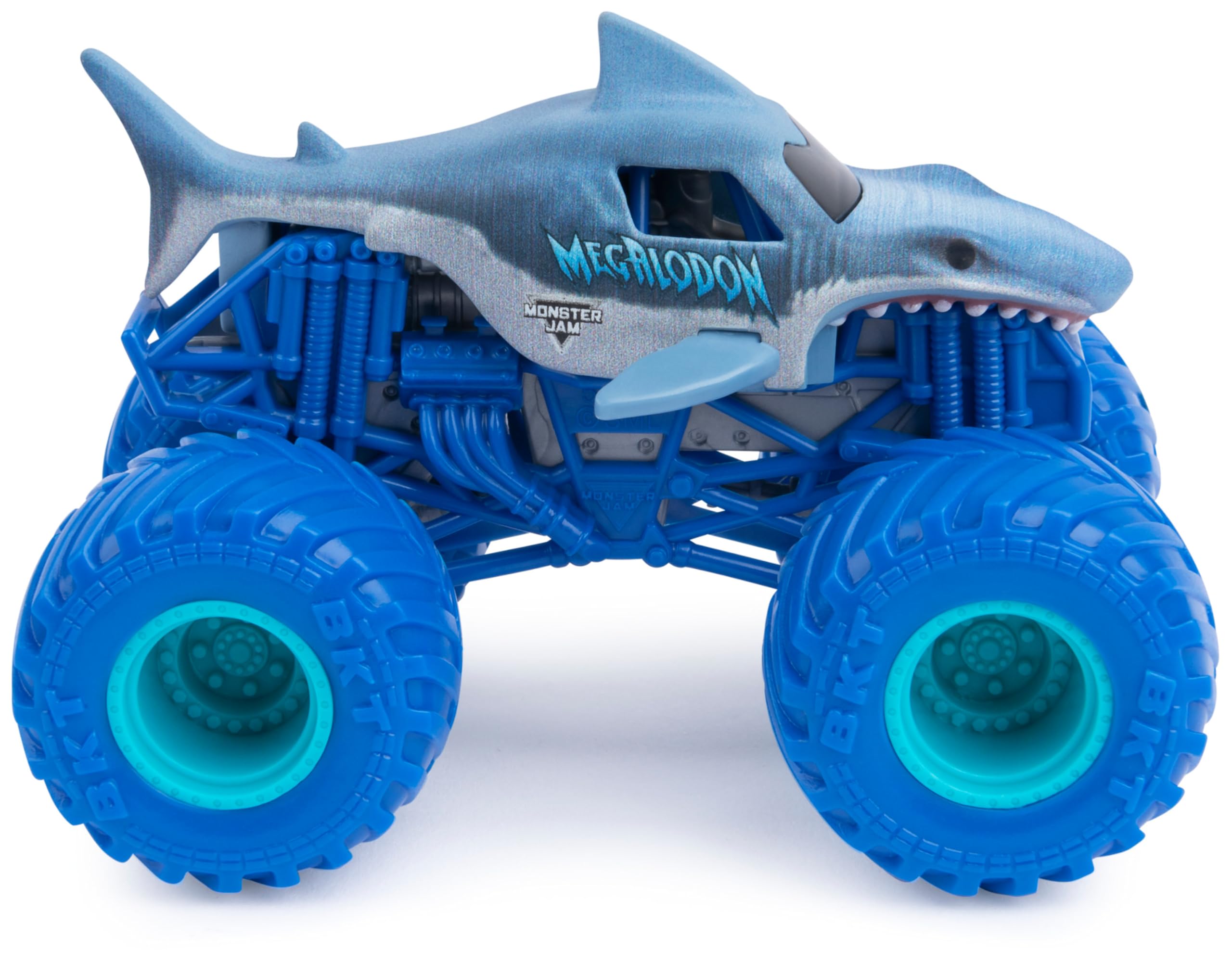 MONSTER JAM - Coches Monster Truck Escala 1:64 - Pack de 2 Camiones Metálicos Auténticos: Batman Vs. Megalodon - 6065293 - Coches para Niños - Juguetes Niños 3 años +