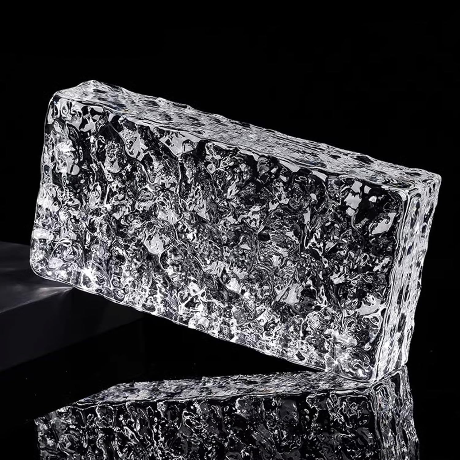 7.8 * 3.9 * 1.9in Glass Blocks ，Transparent Solid Glass Bricks，Decorative Partition Wall，for Room Divider Partition，Architectural Decoration，bar，Hotel(E,1PCS)