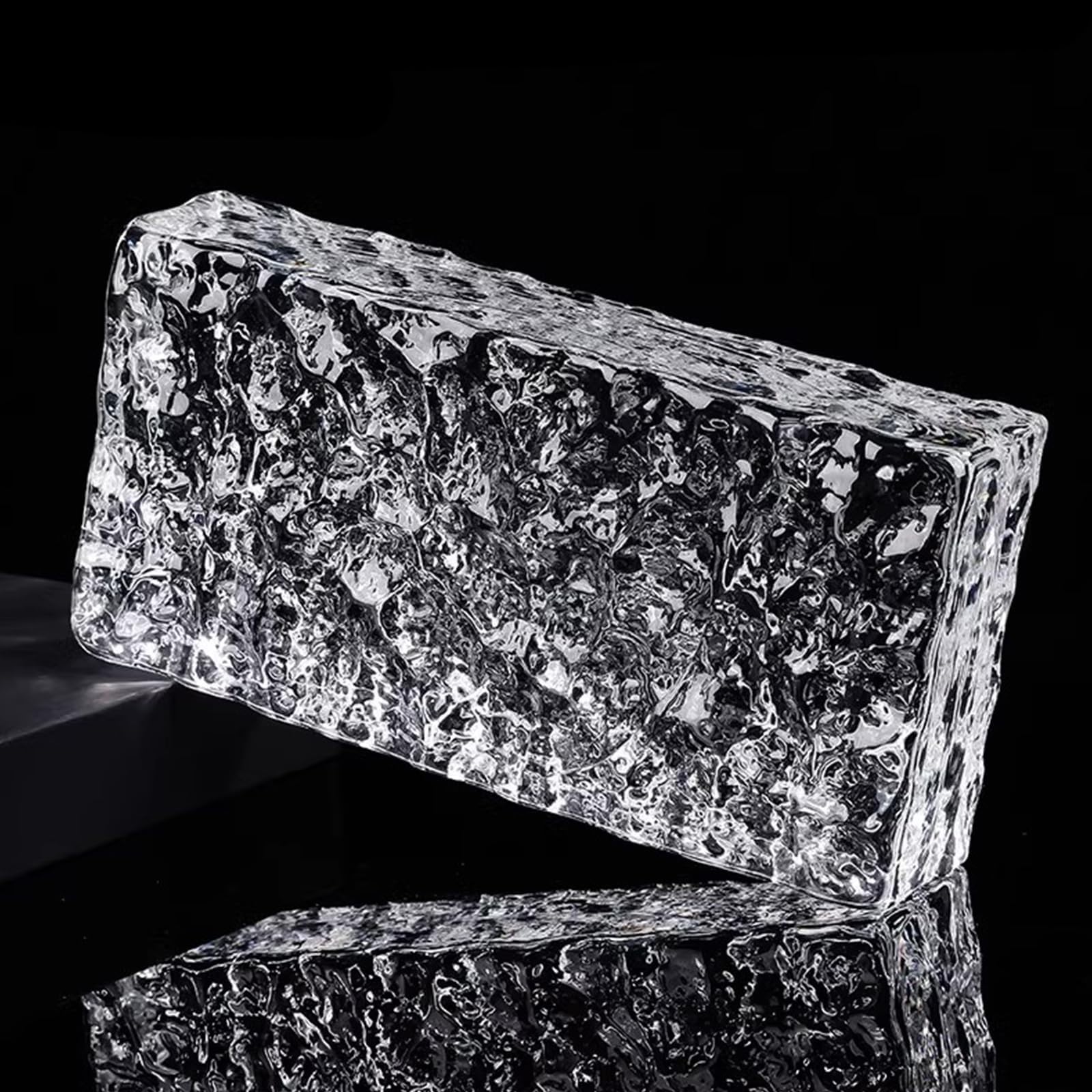 Transparent Glass Block - 7.8"x3.9"x1.9" Solid Decorative Brick for Room Divider Architectural Decoration Partition Wall Bar & Hotel Use - 1 Piece