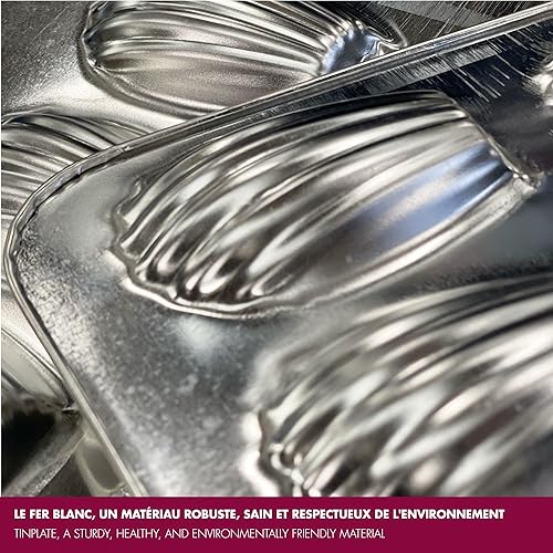 Vista 6 de Gobel Sartén Madeleine de acero estañado pesado de 12 unidades, fabricada en Francia